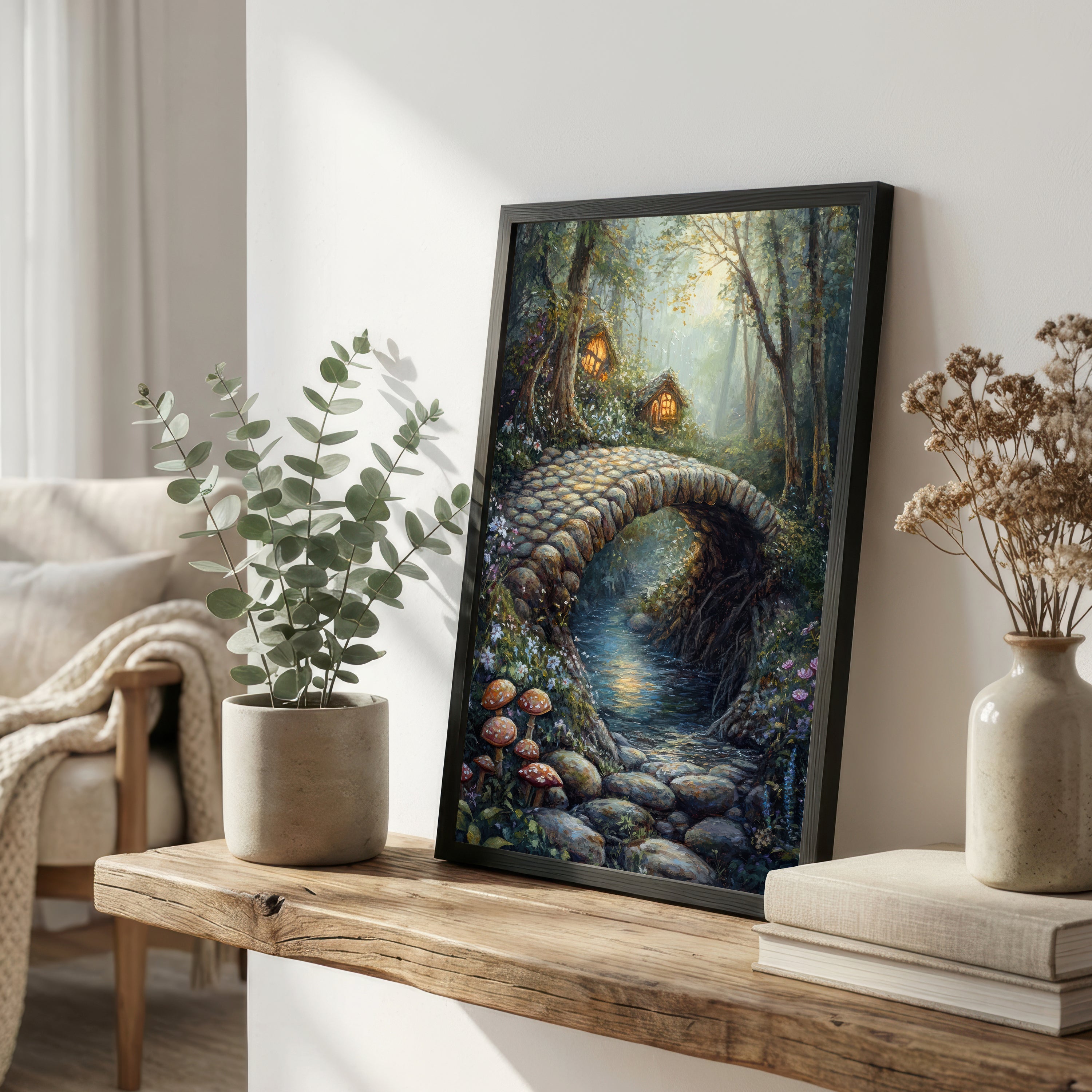 Enchanted Forest Bridge Art Print
