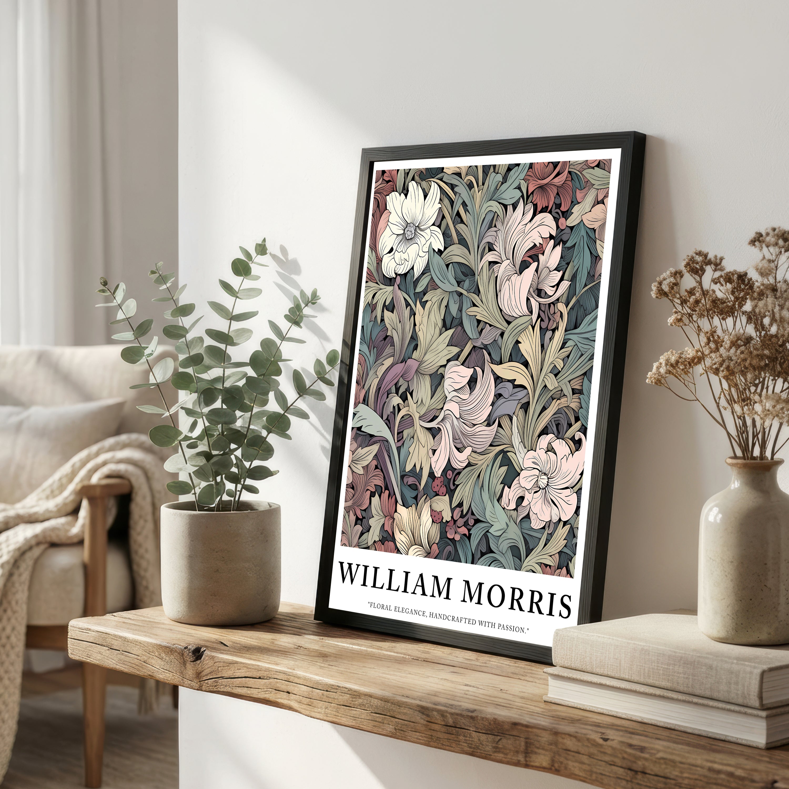 William Morris Inspired Floral Art Print