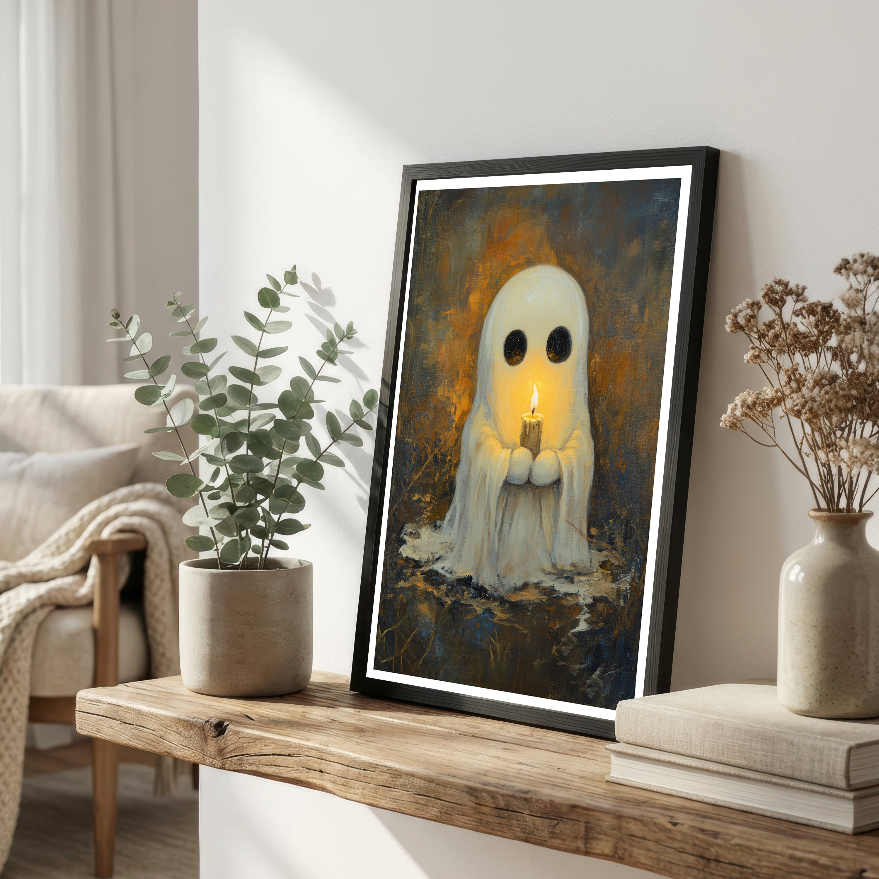Ghost Holding Candle Art Print