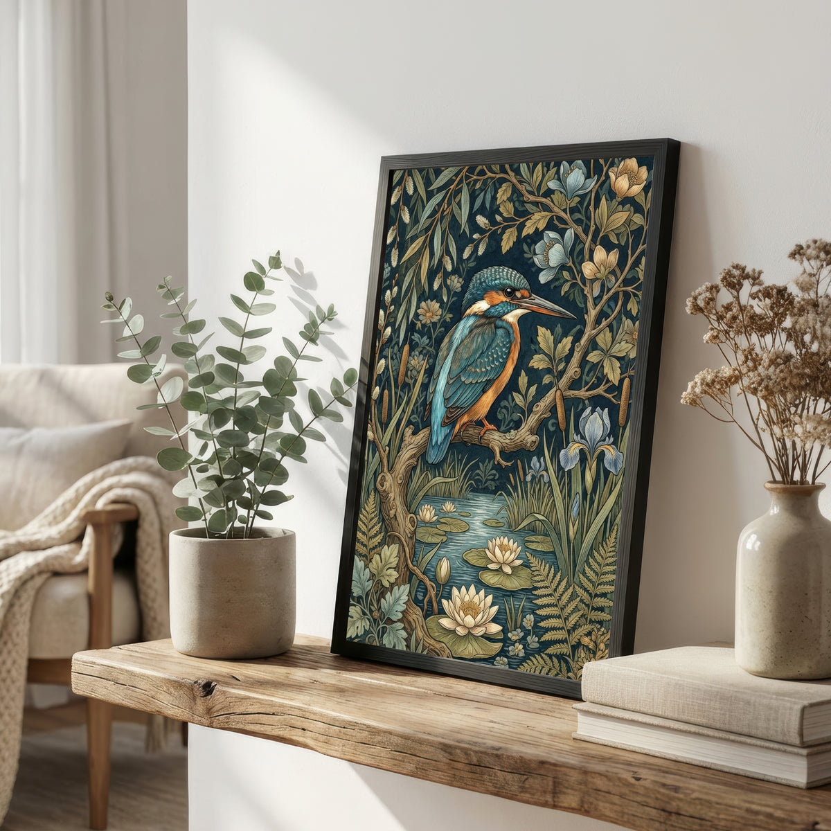 Kingfisher Botanical Art Print