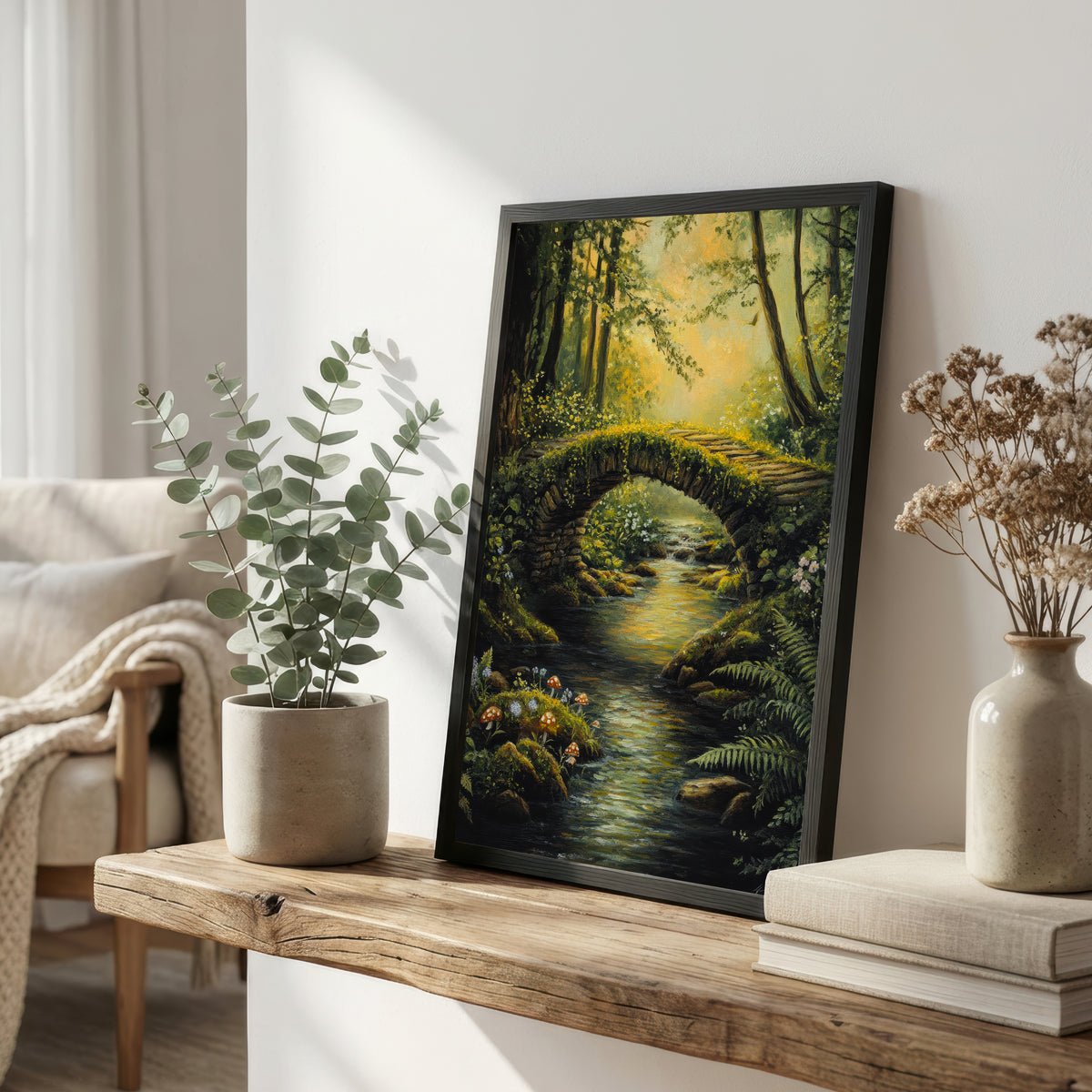 Woodland Stream Forest Art Print