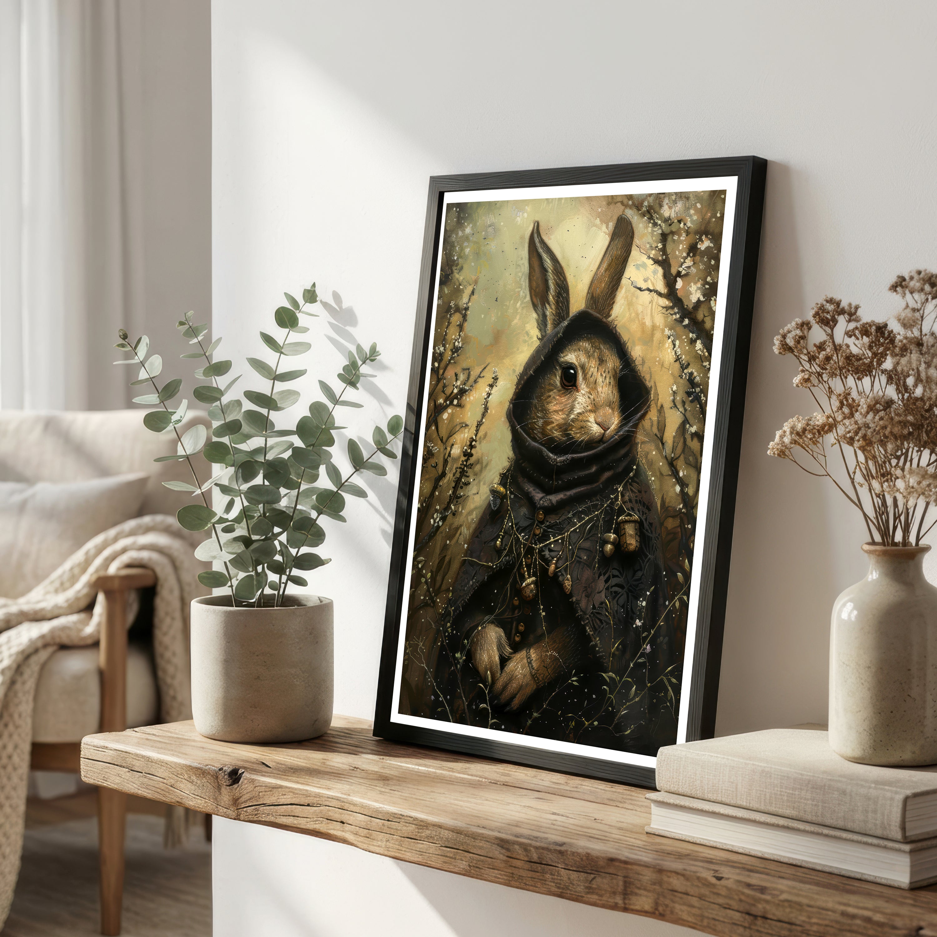 Gothic Rabbit Art Print