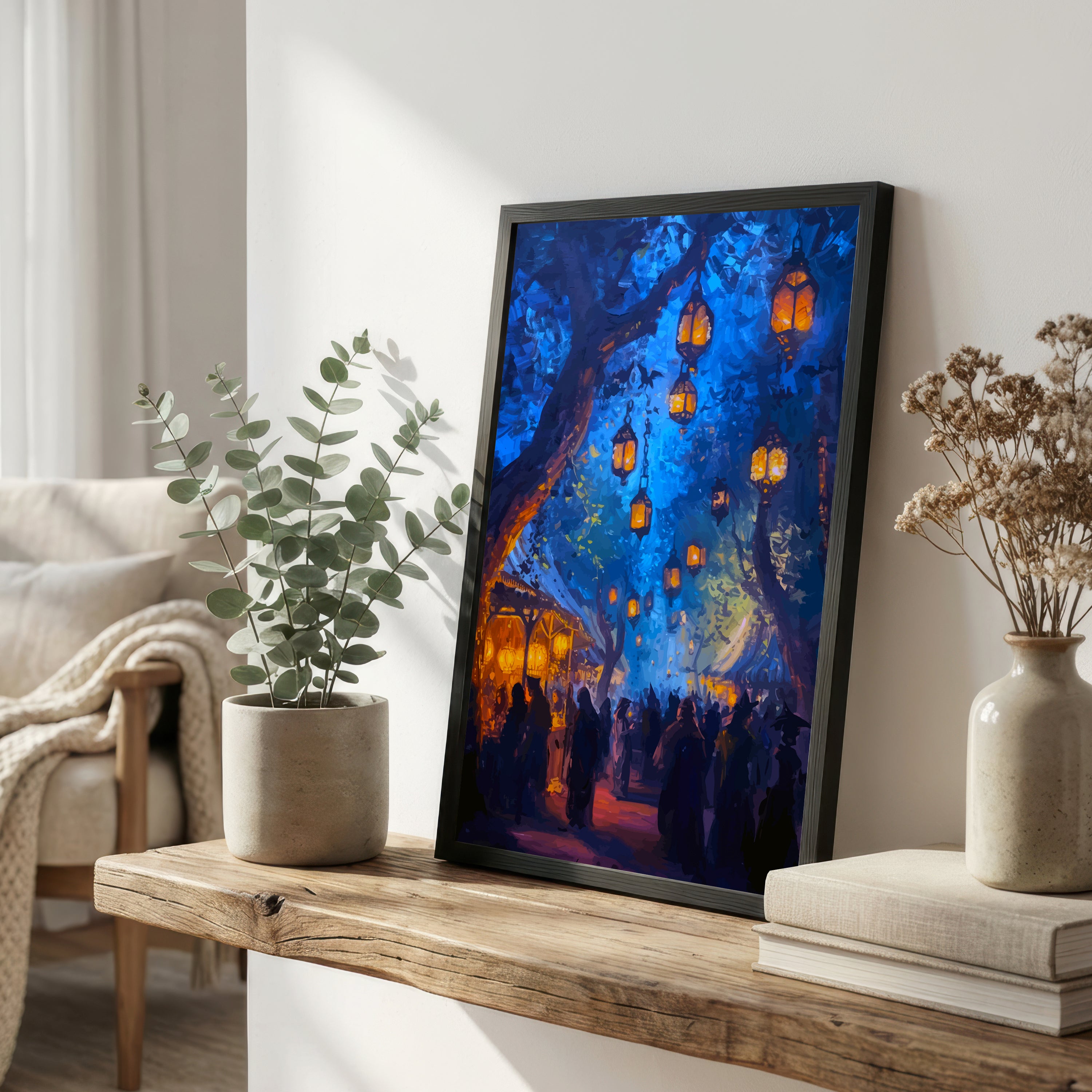 Enchanted Lantern Forest Art Print