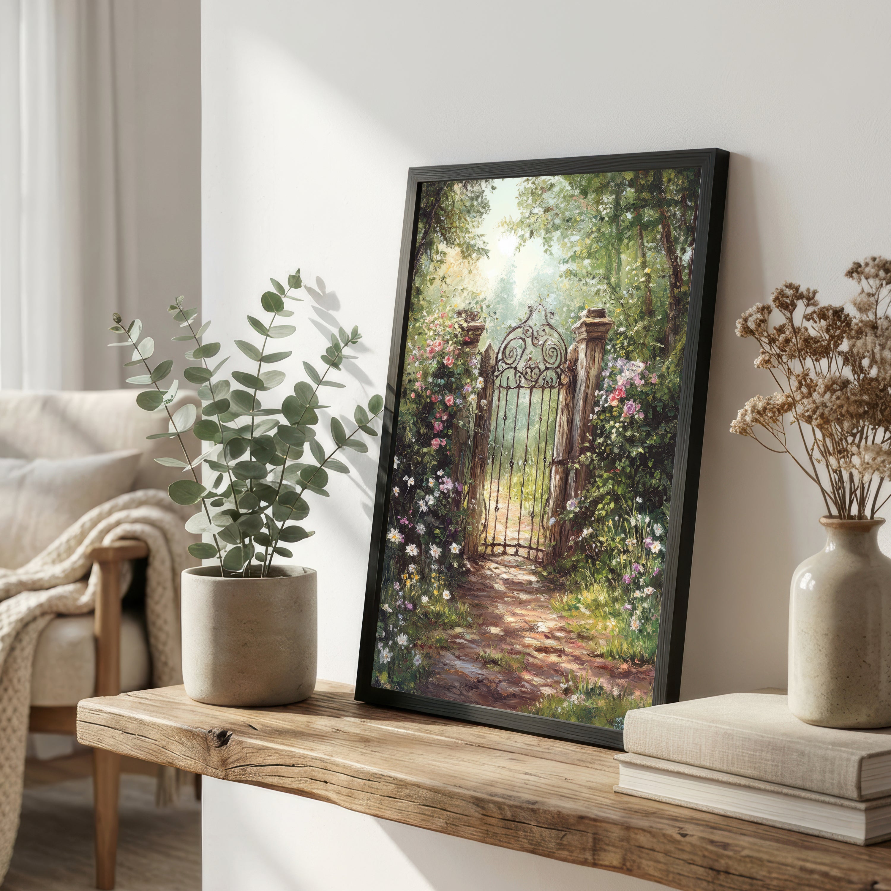 Enchanted Garden Gate Art Print