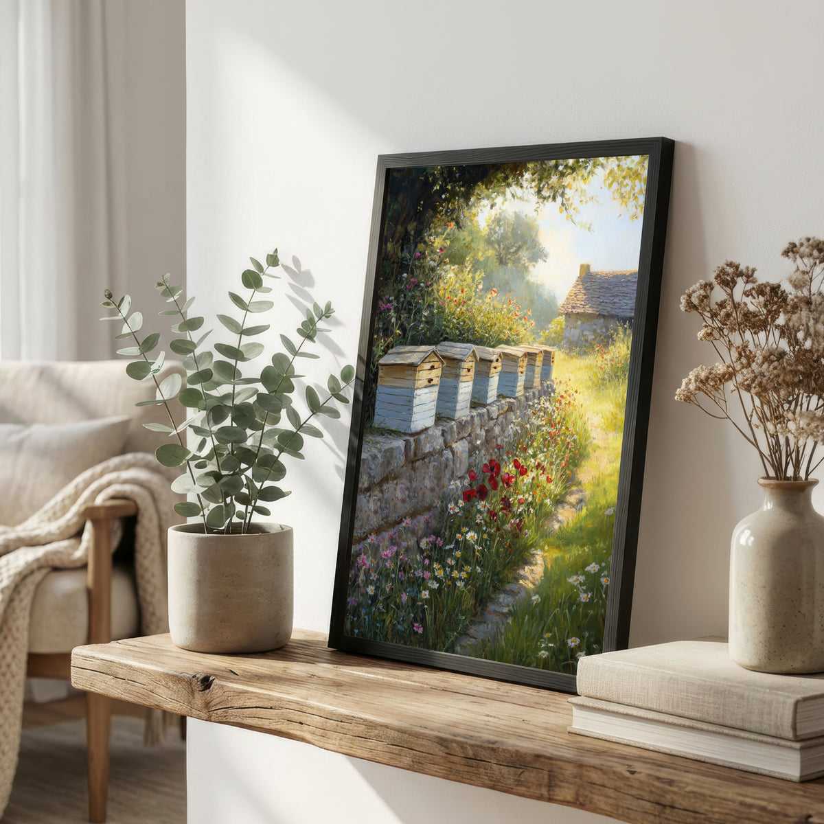 Wildflower Beehive Garden Art Print