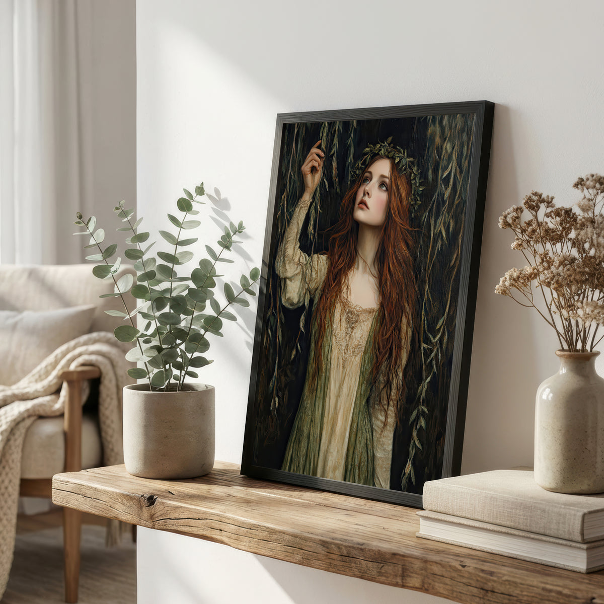 Red Haired Woodland Woman Art Print