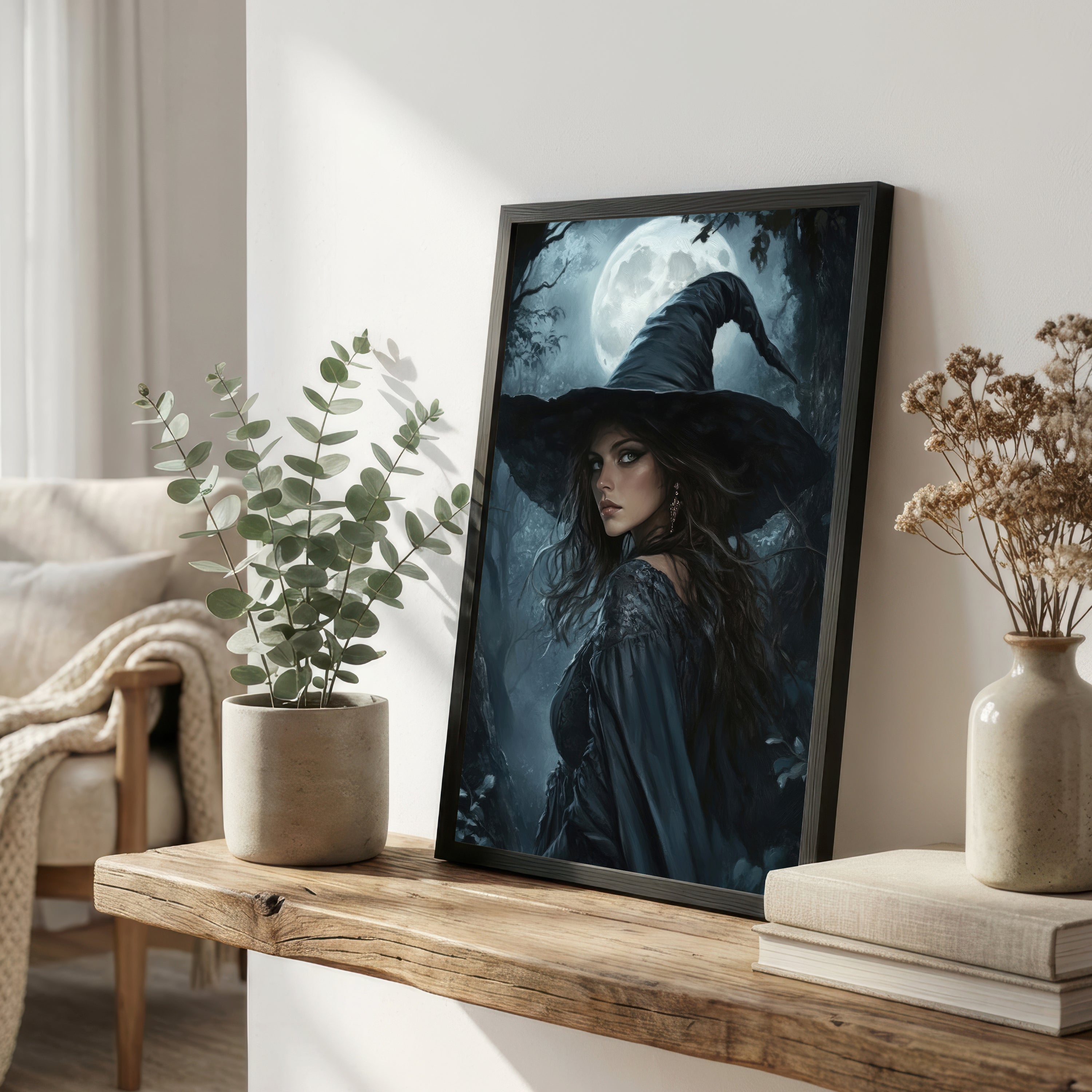 Moonlit Witch Portrait Art Print