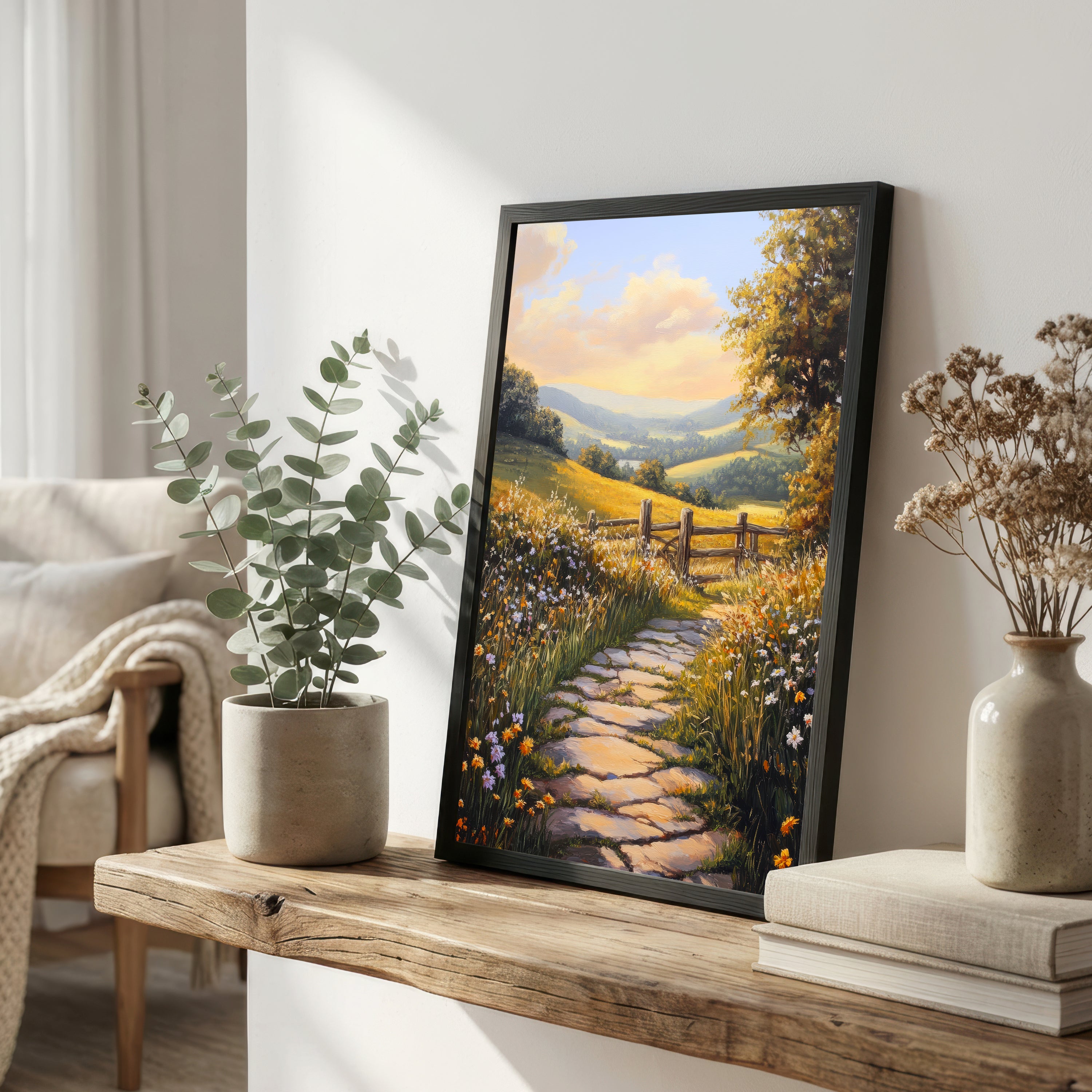 Wildflower Country Path Art Print