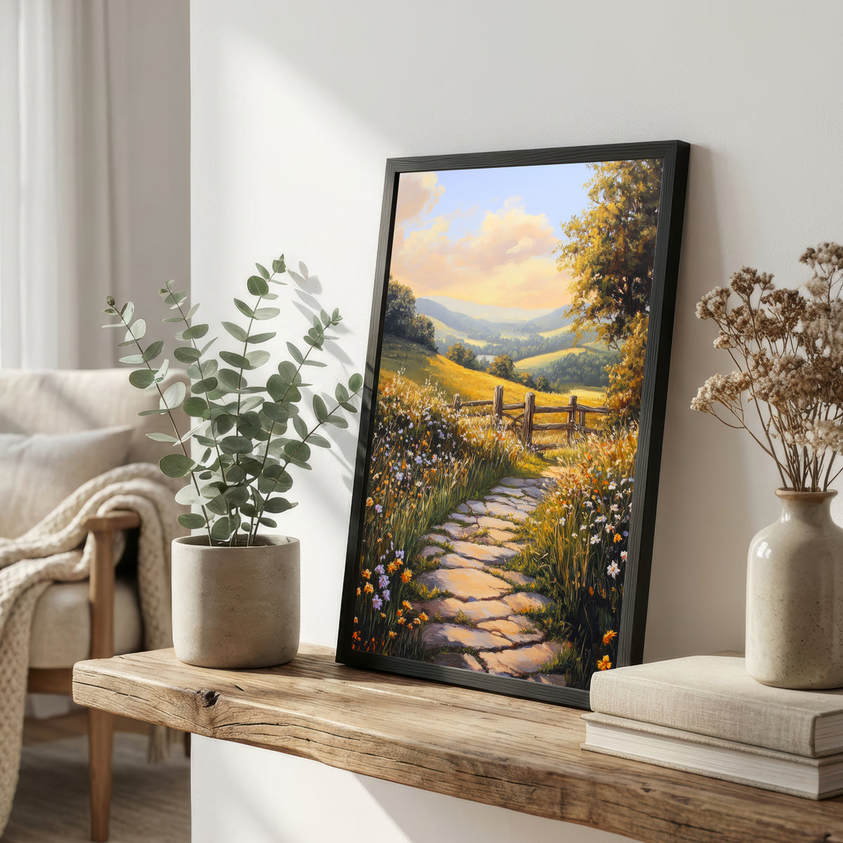 Wildflower Country Path Art Print