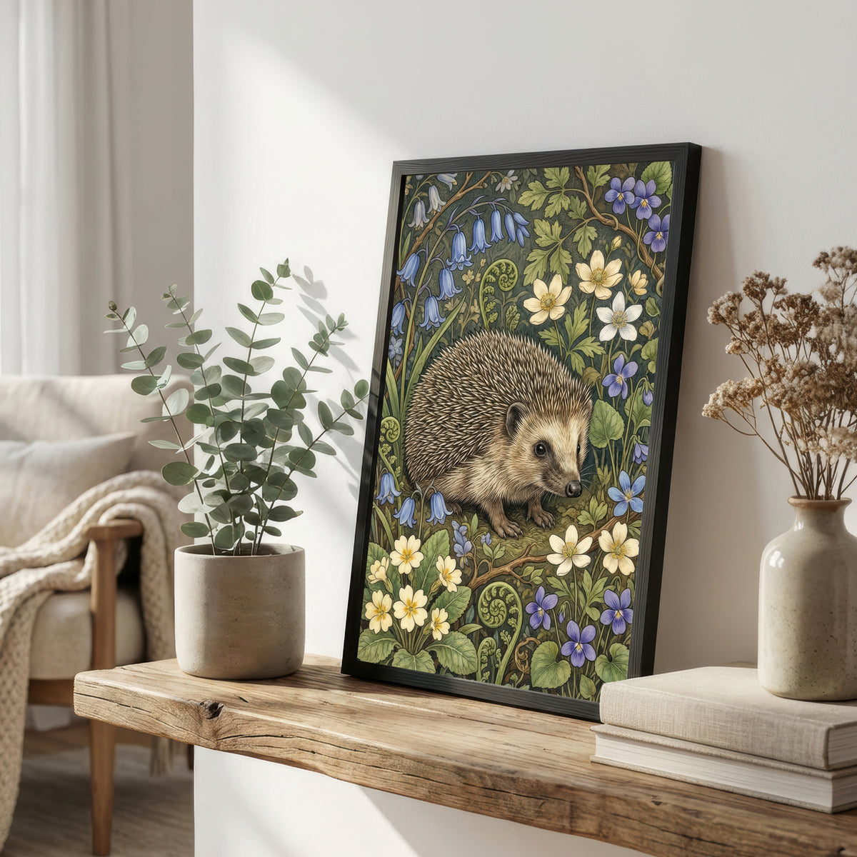 Hedgehog Botanical Art Print