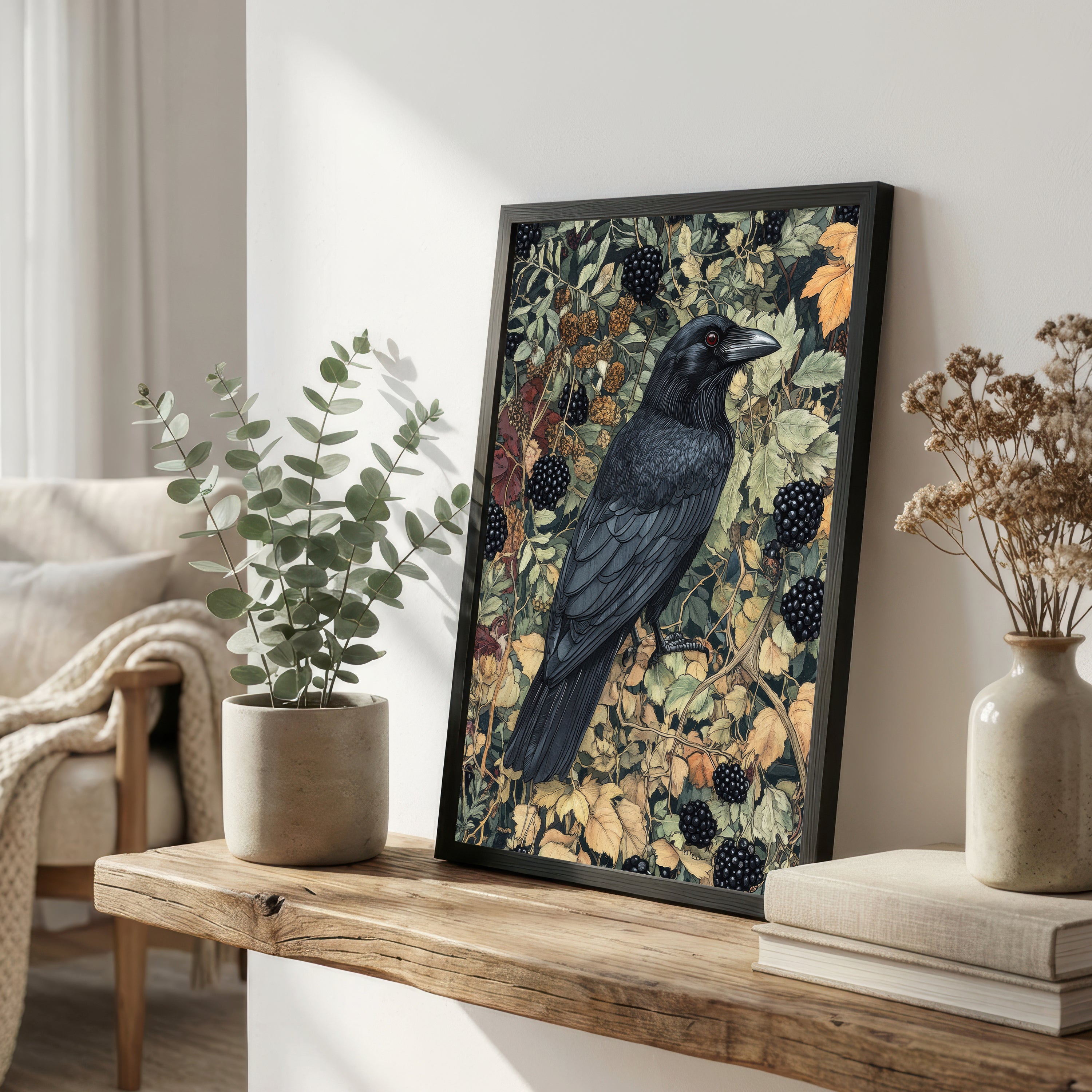 Crow Blackberry Botanical Art Print