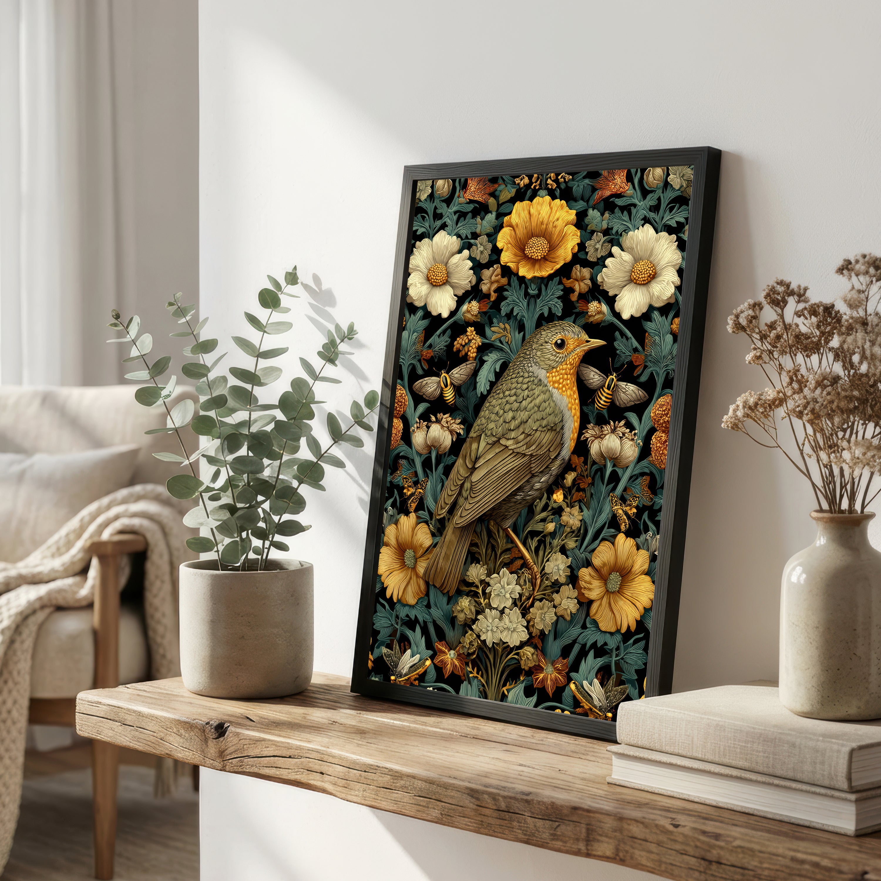 Songbird Floral Art Print