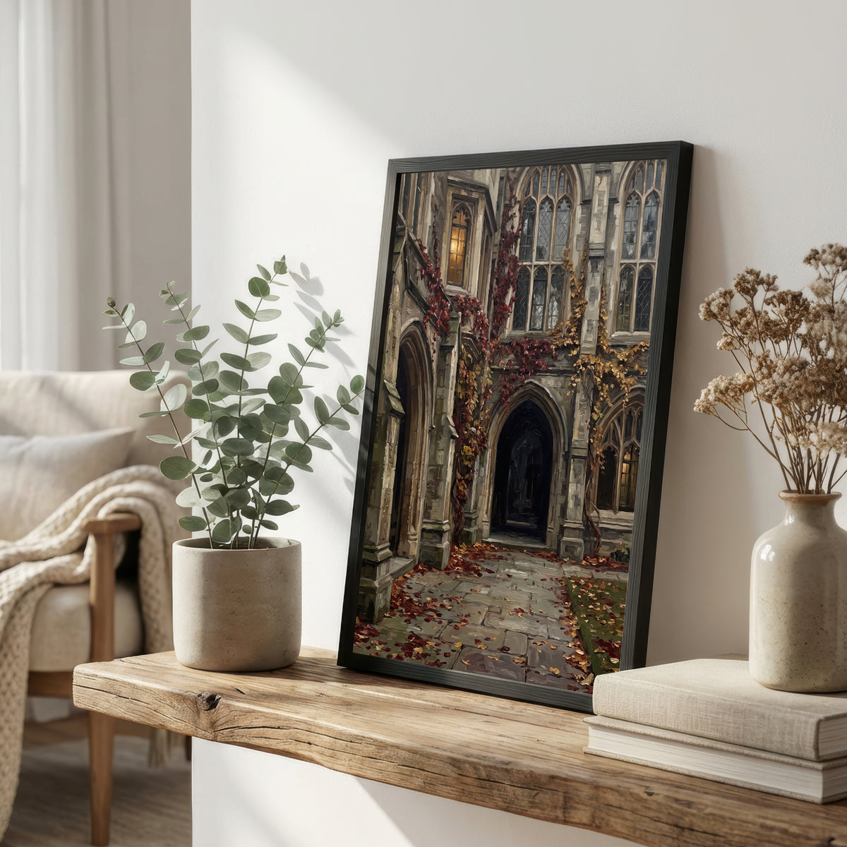 Gothic Church Courtyard Art Print