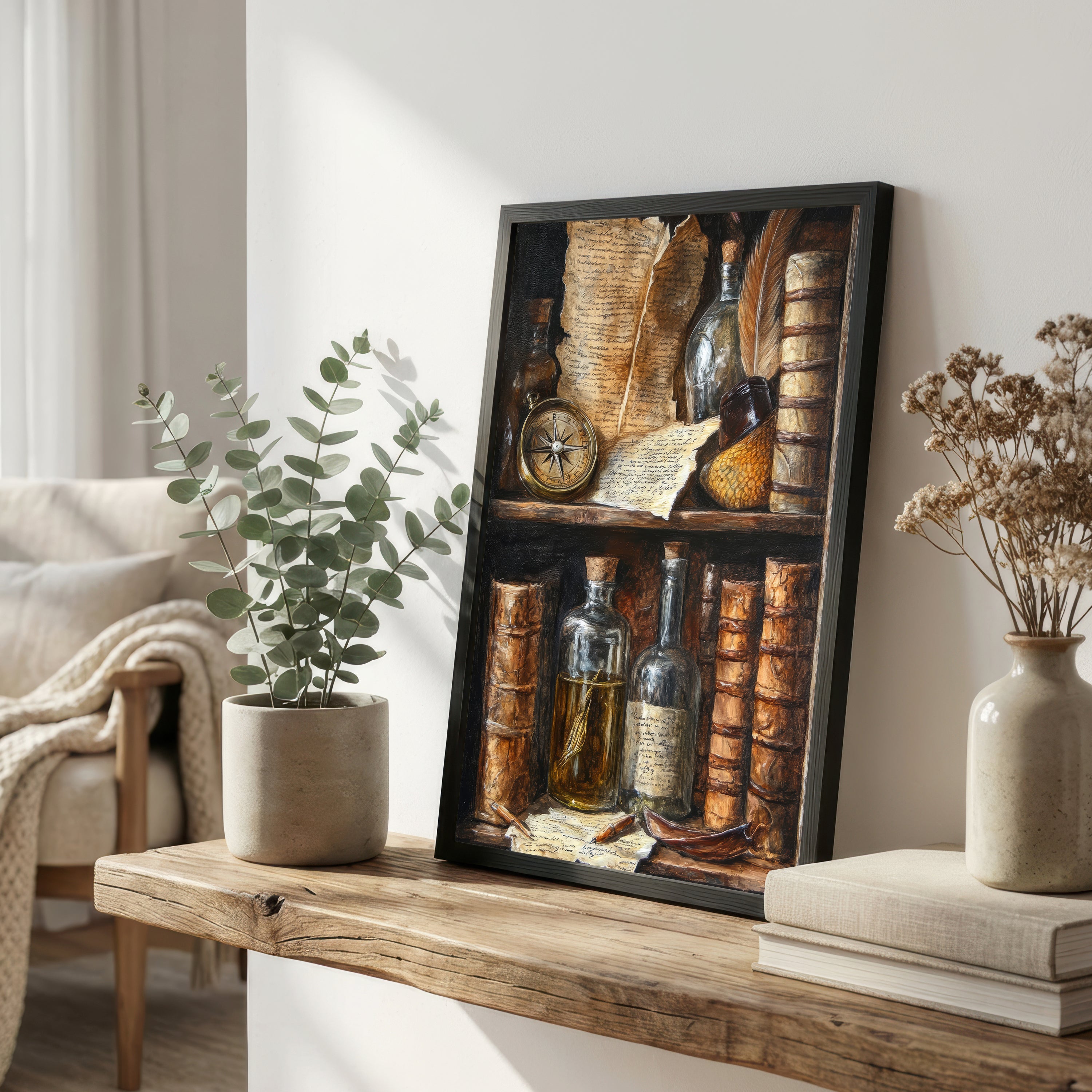 Dark Academia Study Still Life Art Print