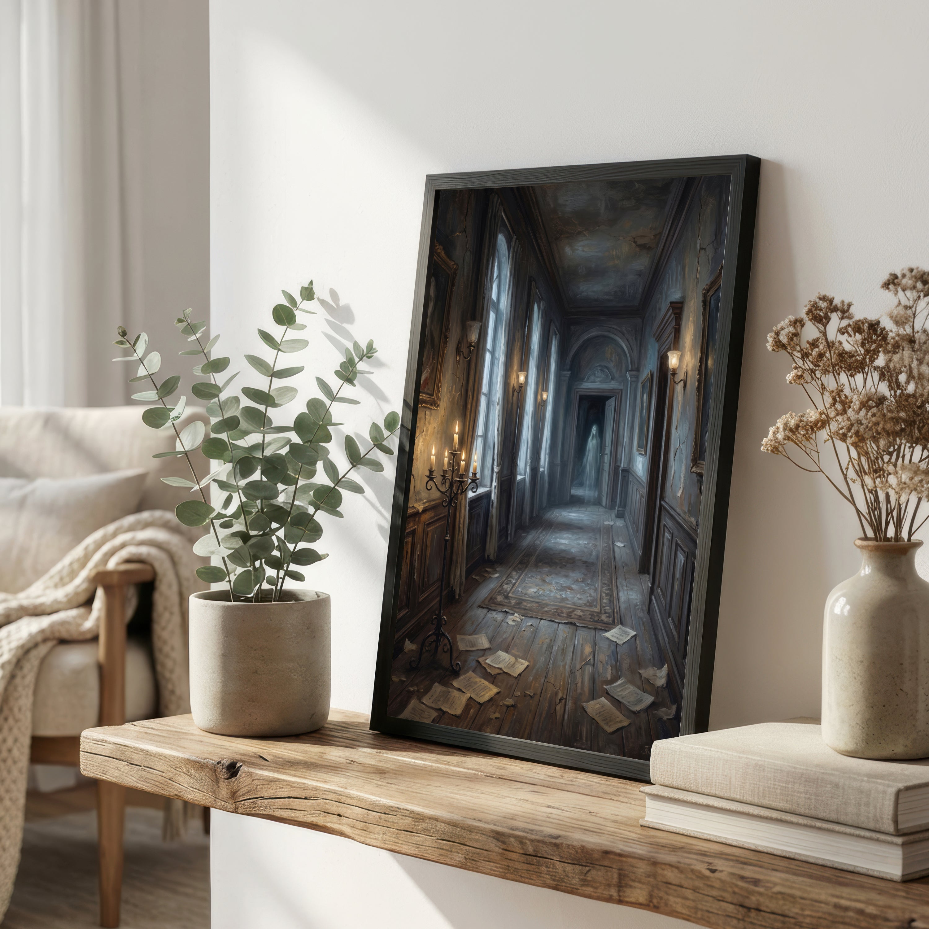 Ghostly Gothic Hallway Art Print