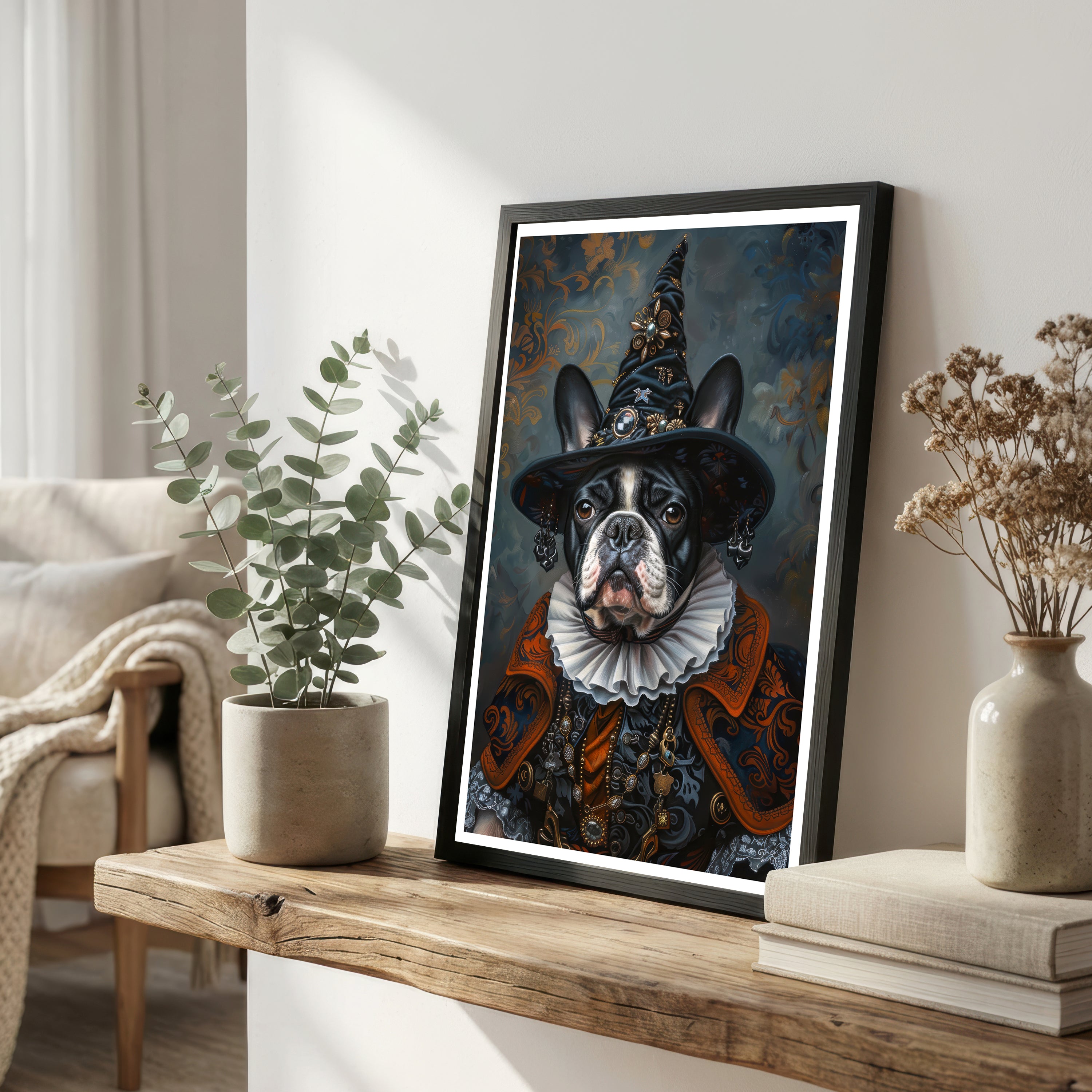 Witchy French Bulldog Art Print