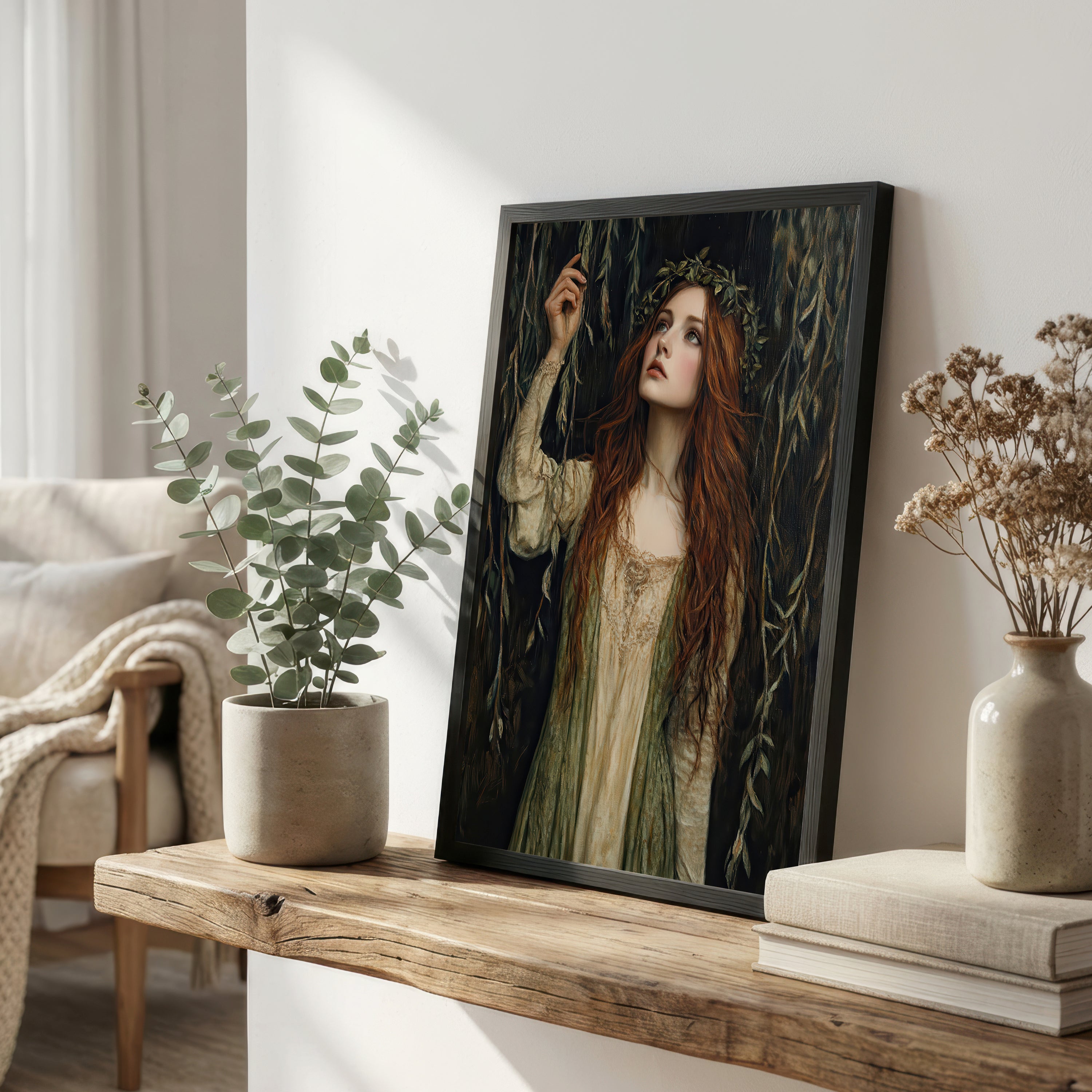 Red Haired Woodland Woman Art Print
