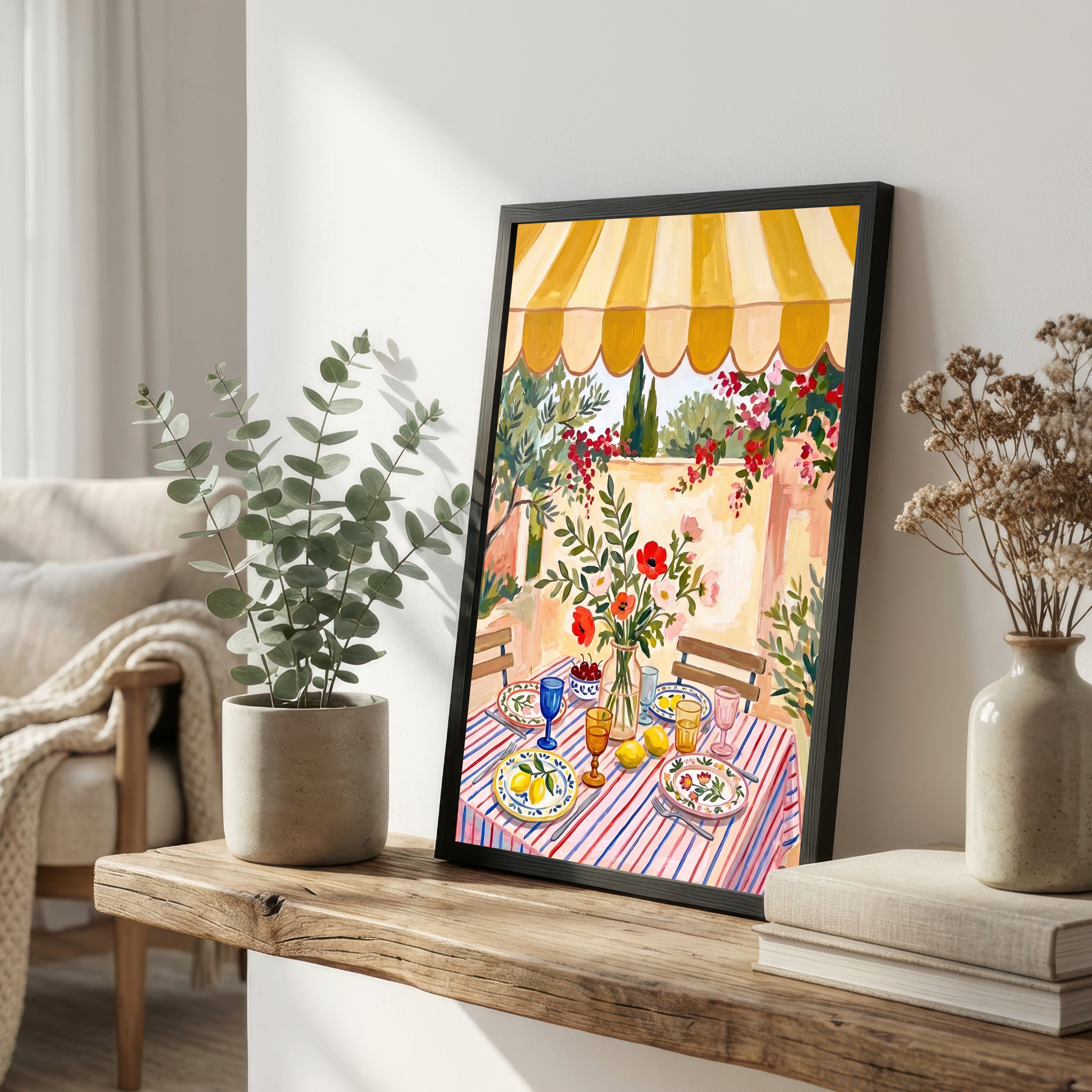 Mediterranean Garden Table Art Print