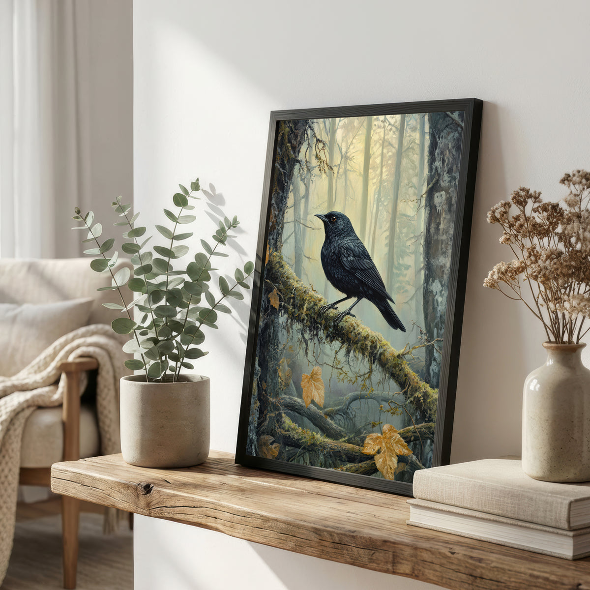 Raven Woodland Art Print