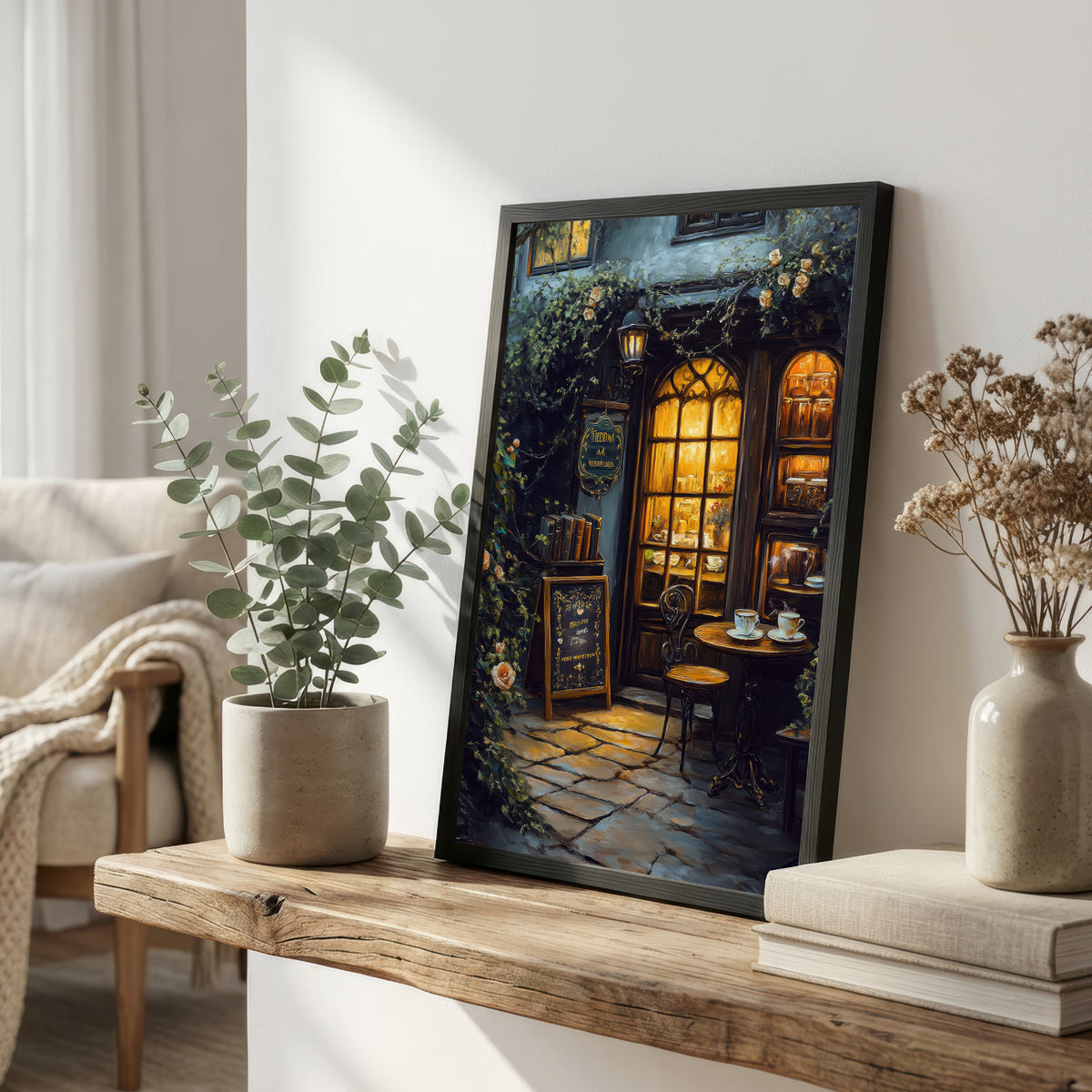 Ivy-Covered Tea Shop Art Print