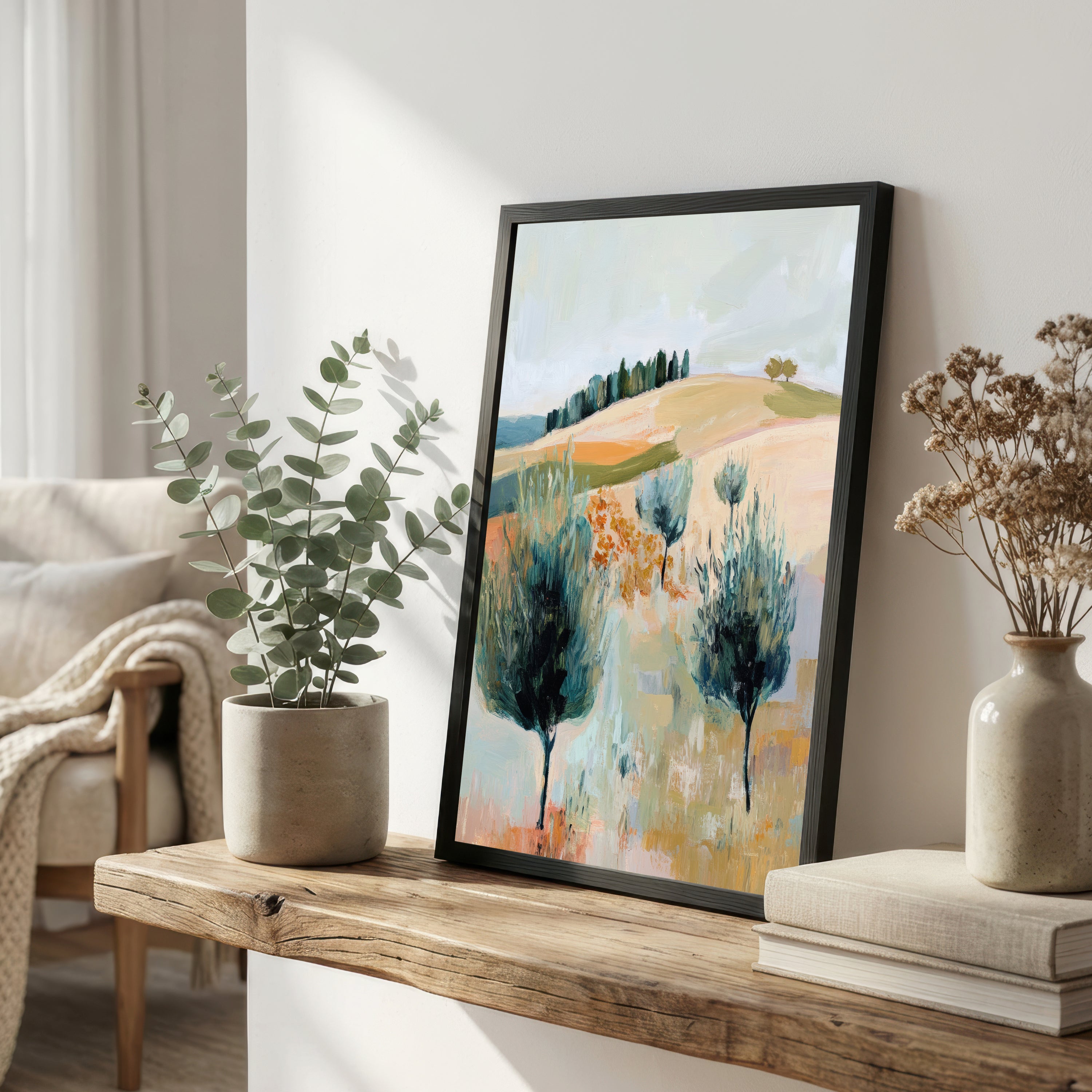 Abstract Countryside Trees Art Print