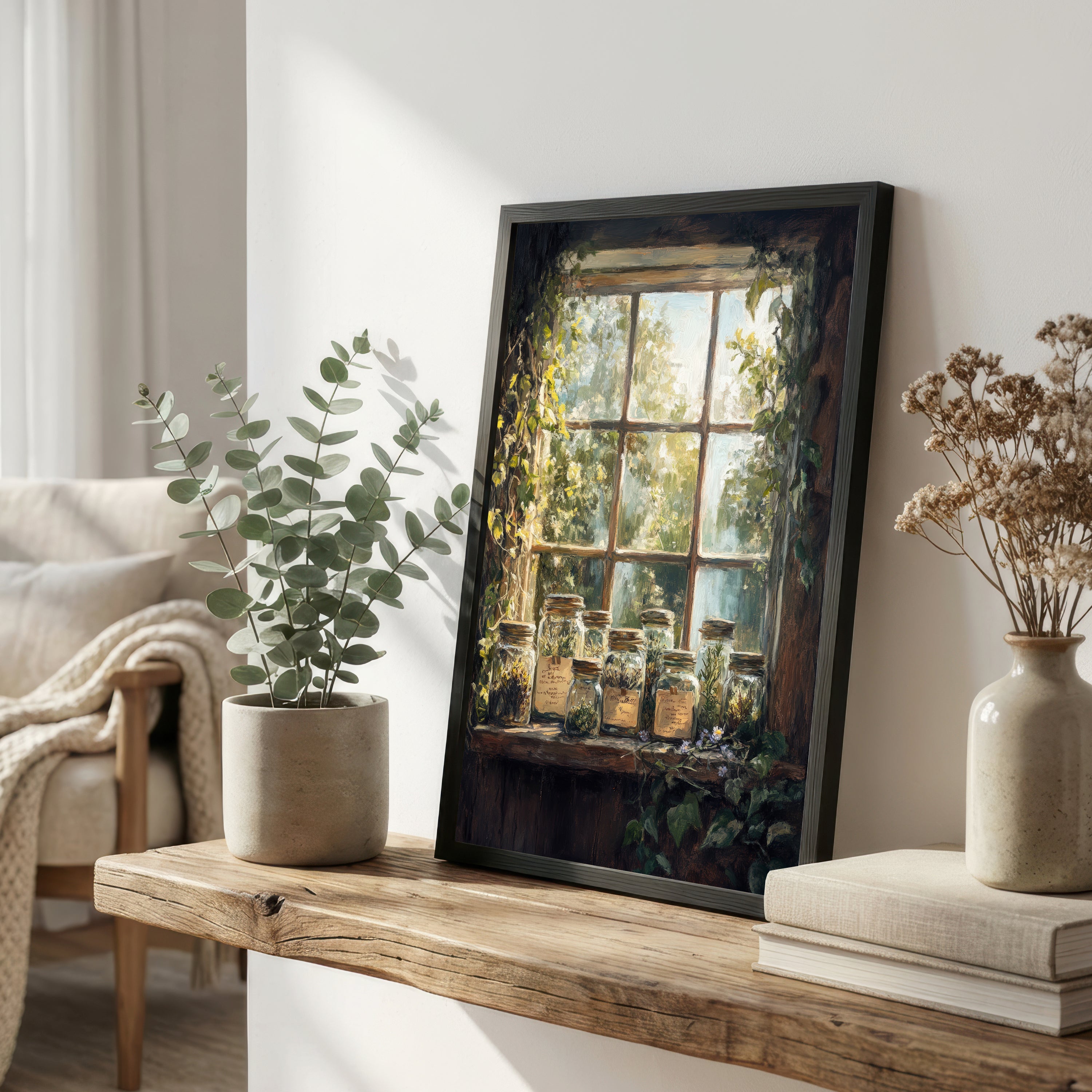 Botanical Window Still Life Art Print