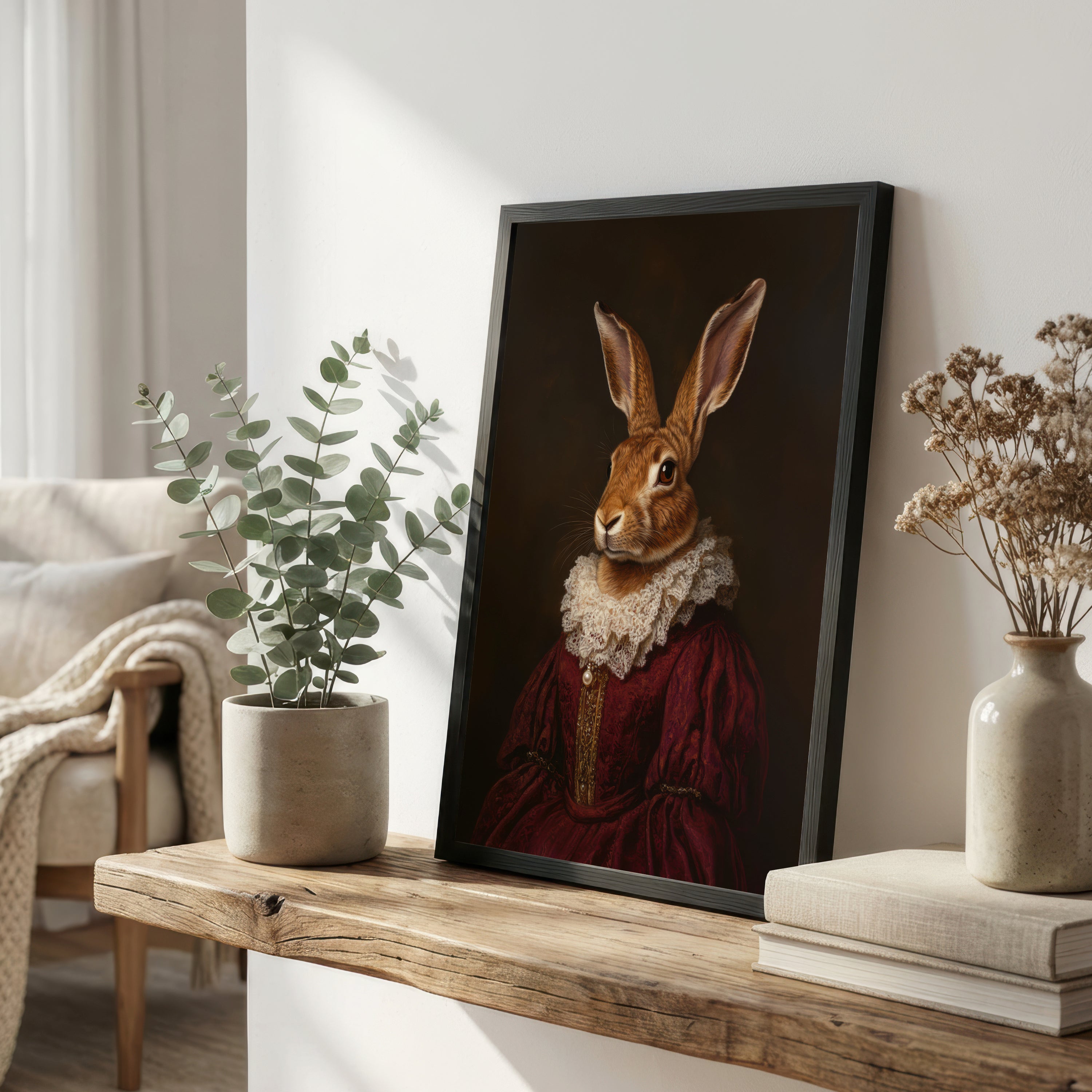 Aristocratic Rabbit Dark Academia Art Print