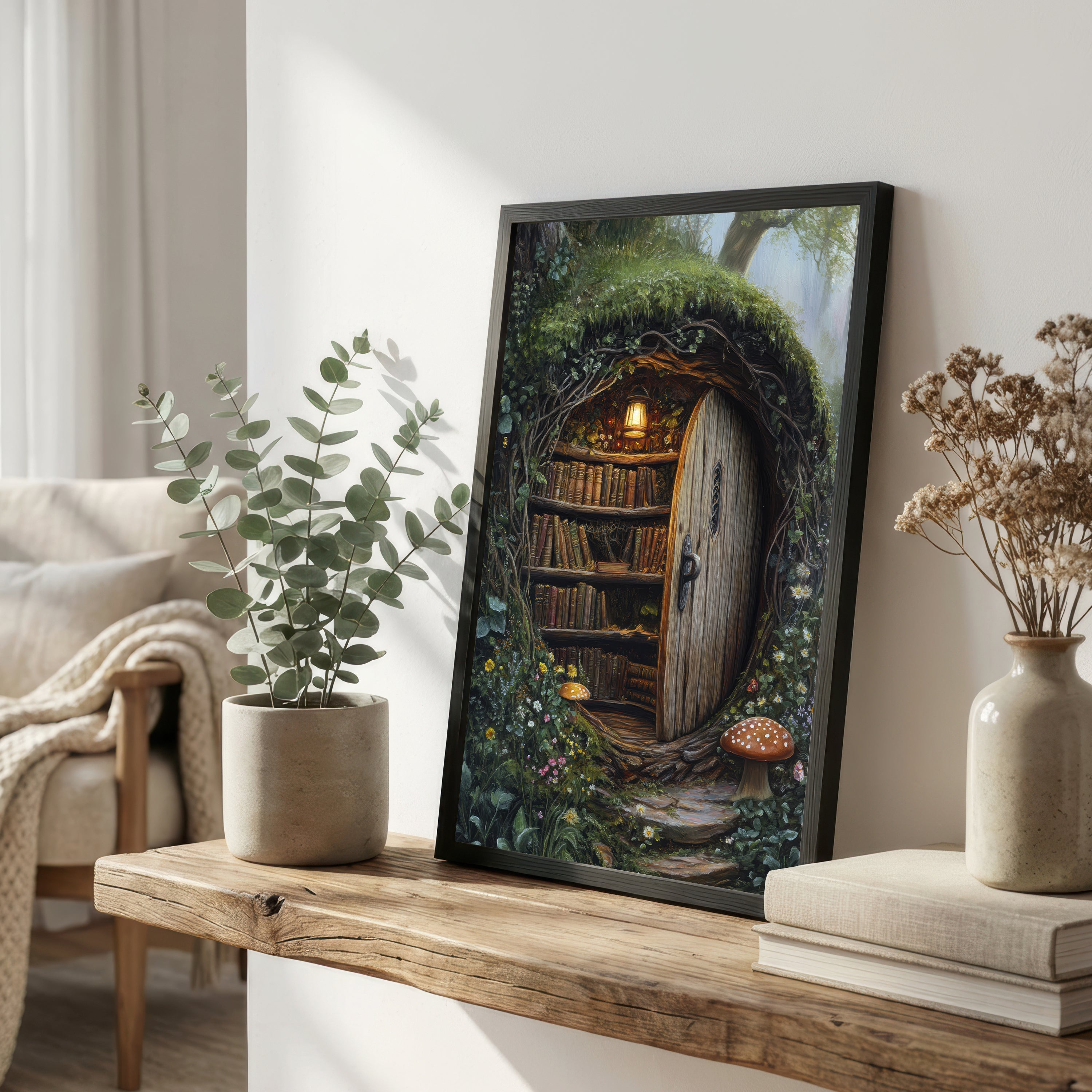 Enchanted Tree Hollow Library Art Print