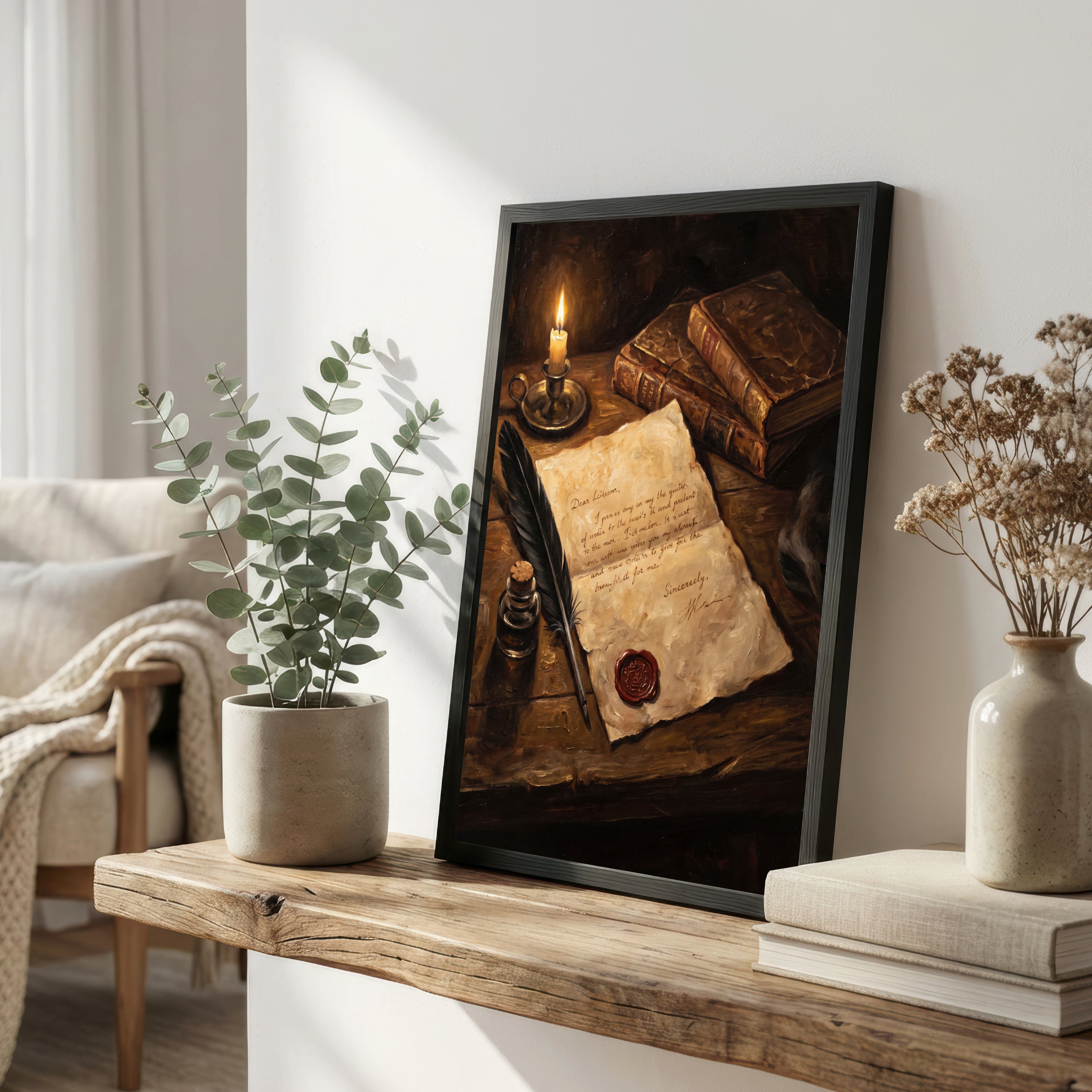 Dark Academia Letter Writing Art Print