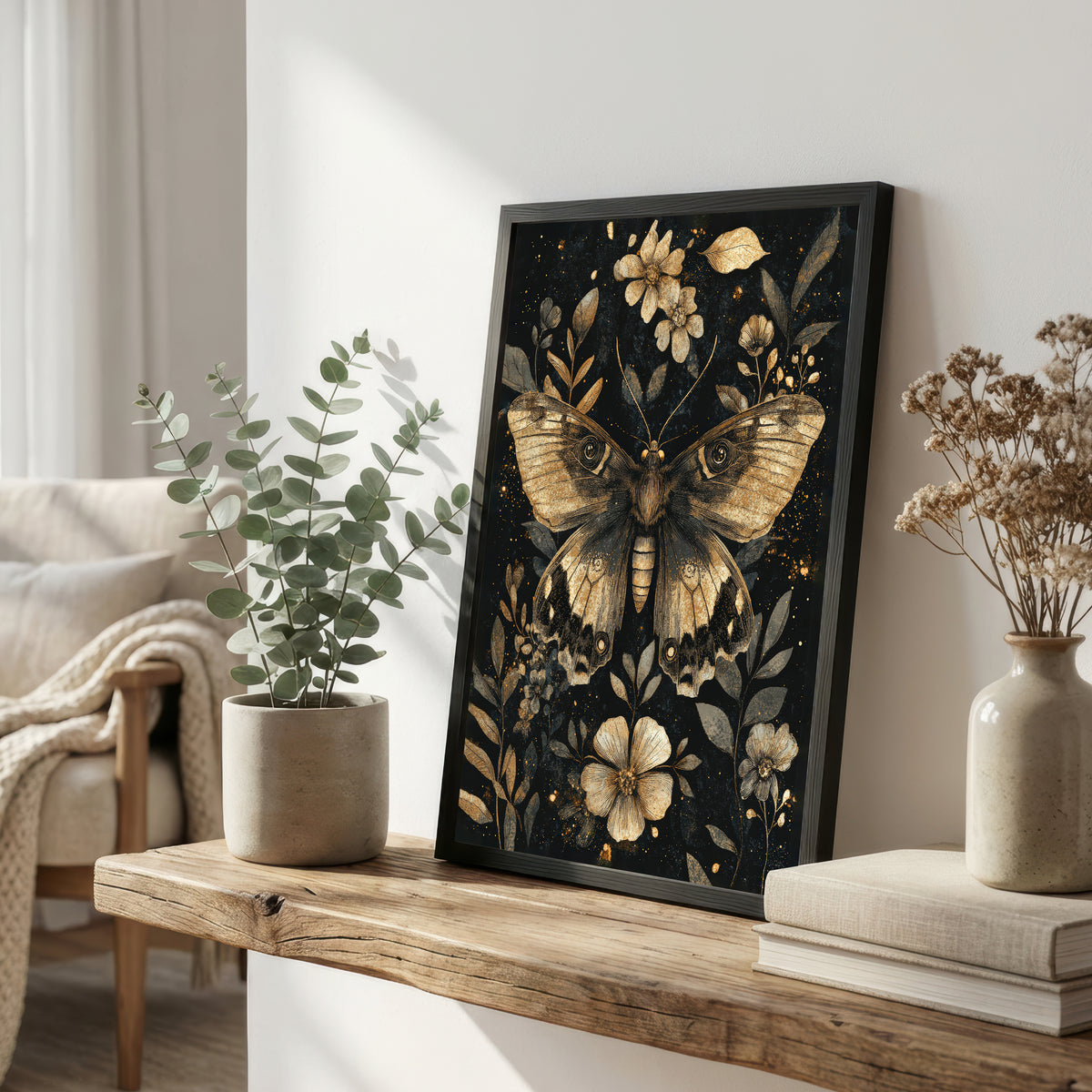 Botanical Moth Vintage Art Print