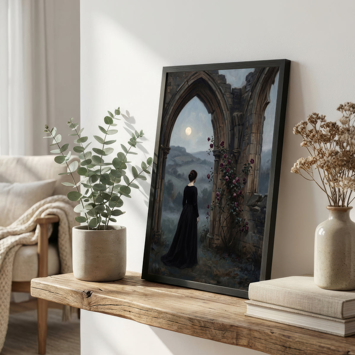 Woman Beneath Gothic Arch Art Print