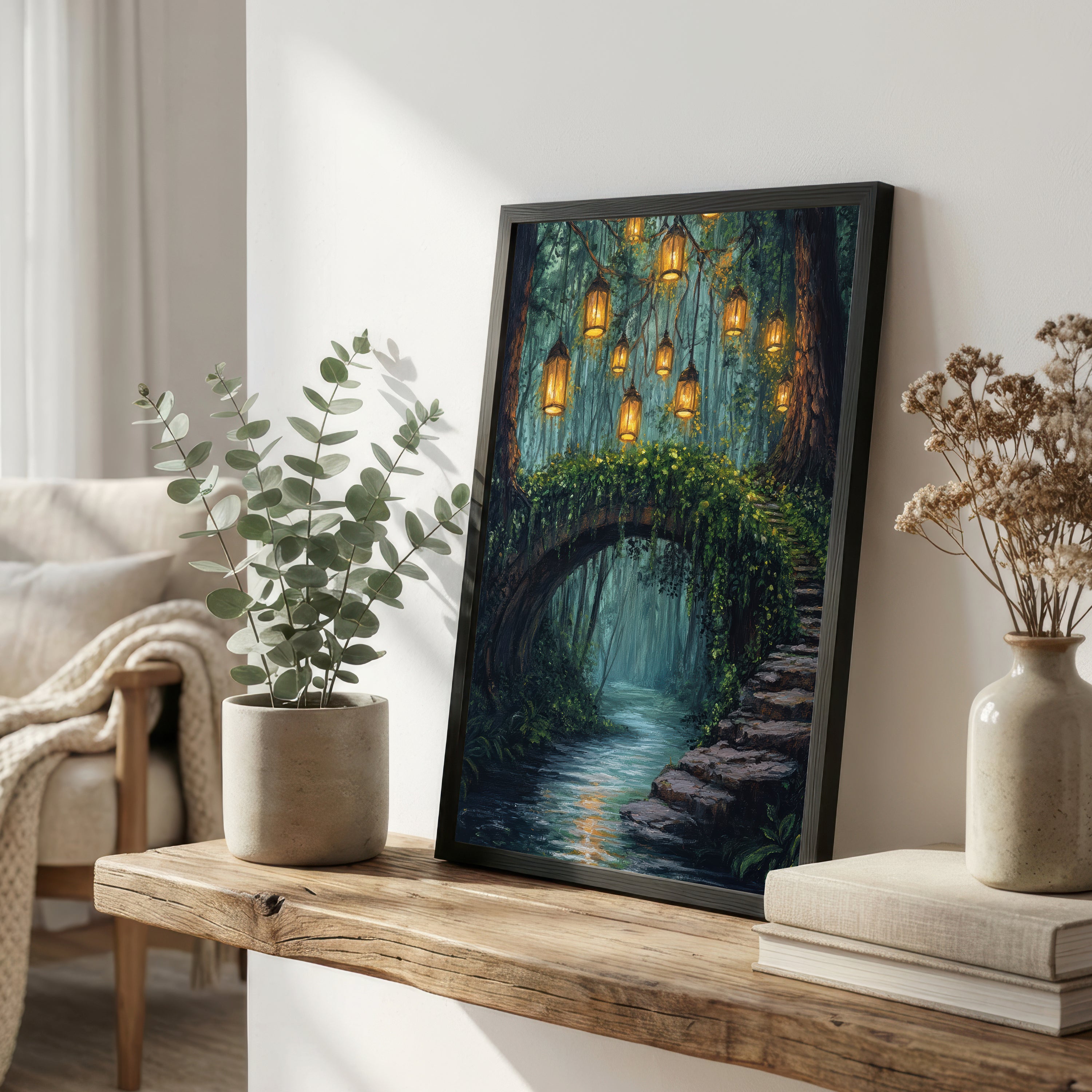 Enchanted Forest Lantern Art Print