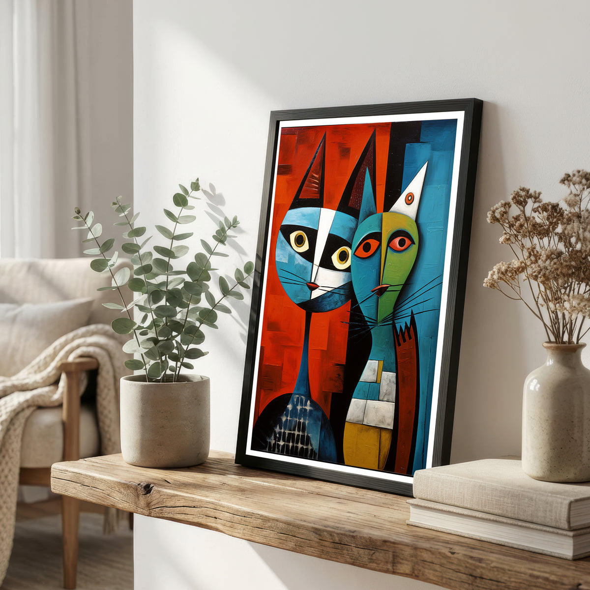 Cubist Cats Art Print