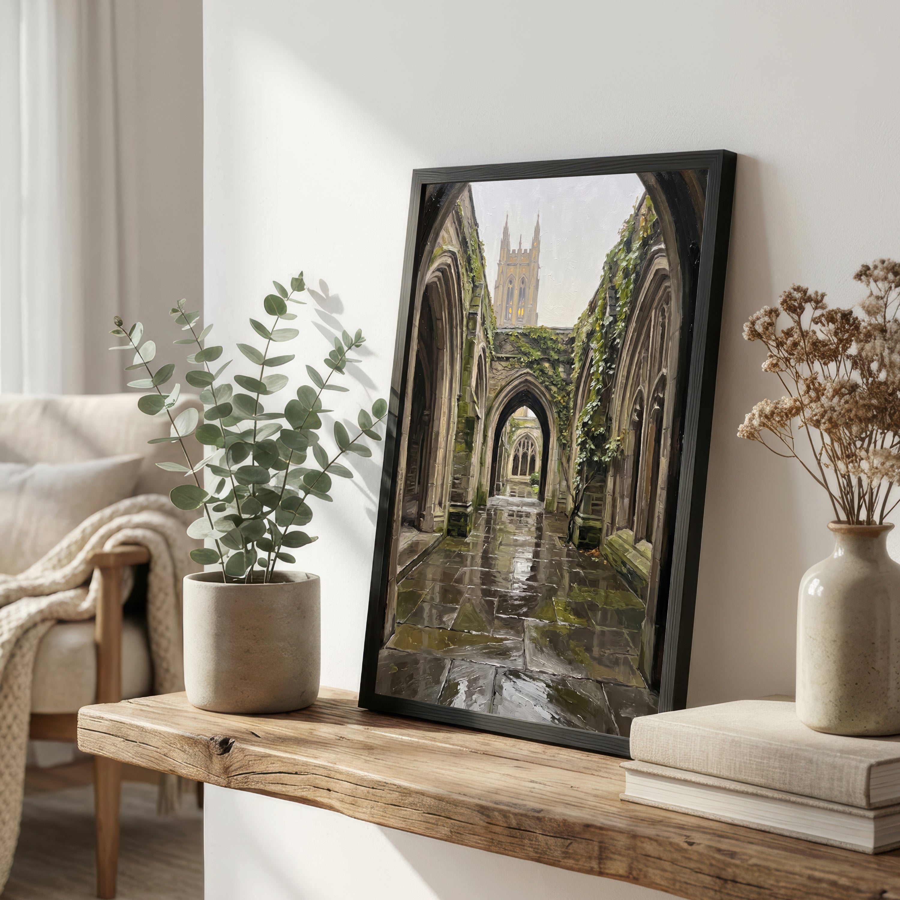 Gothic Cathedral Cloister Art Print