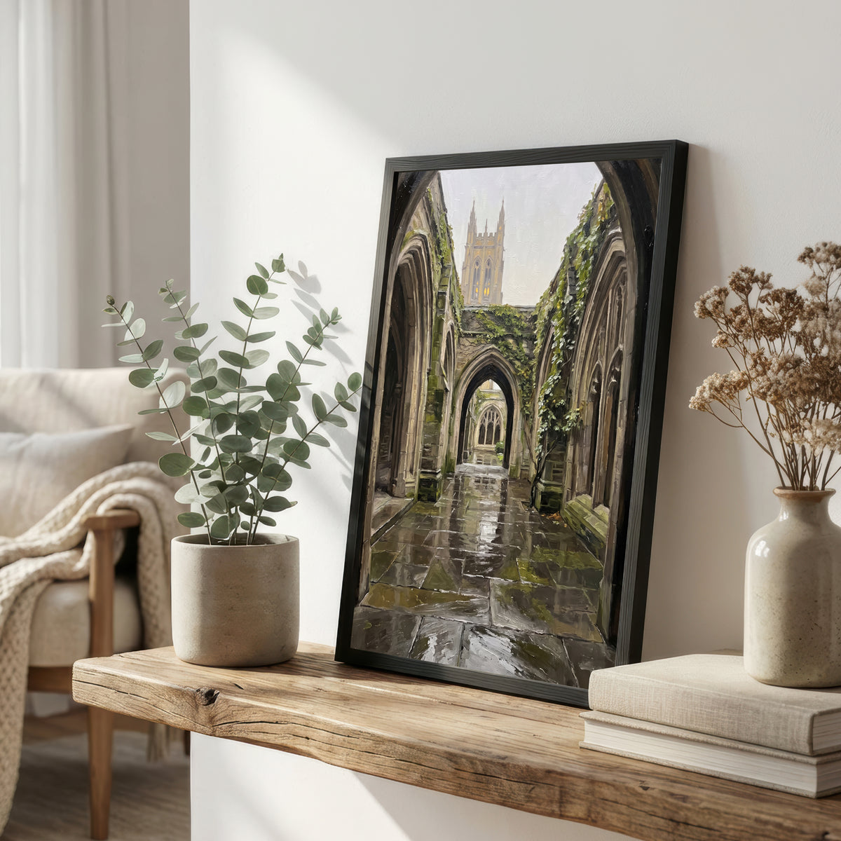 Gothic Cathedral Cloister Art Print