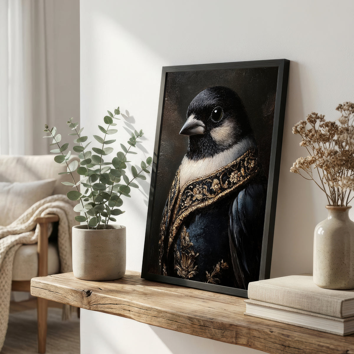 Gothic Magpie Portrait Art Print