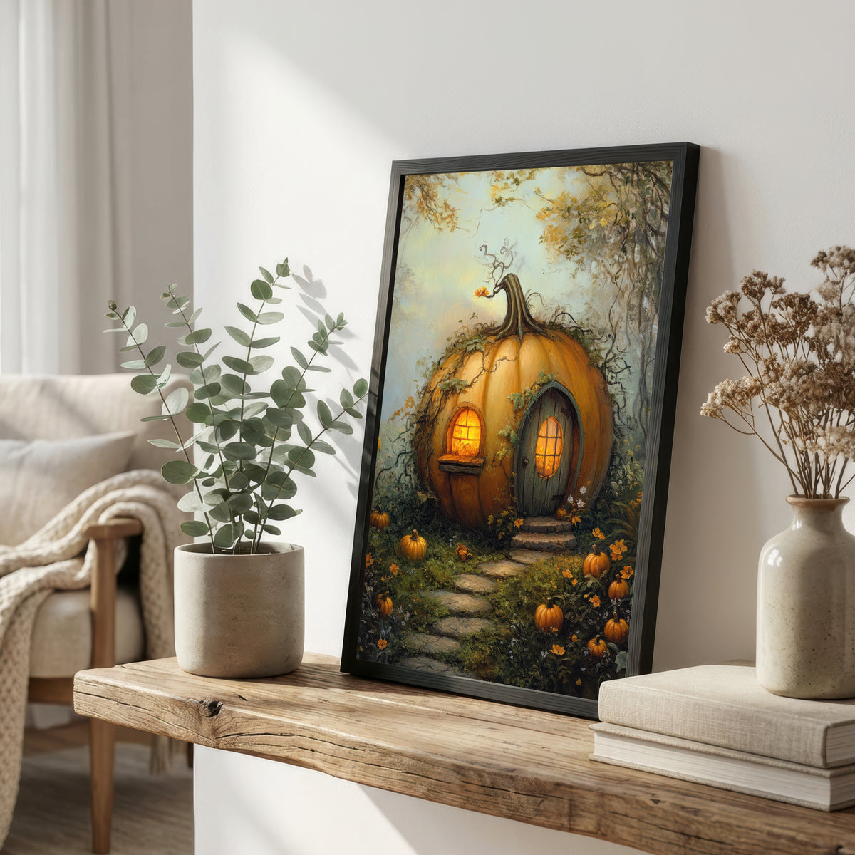 Whimsical Pumpkin House Art Print