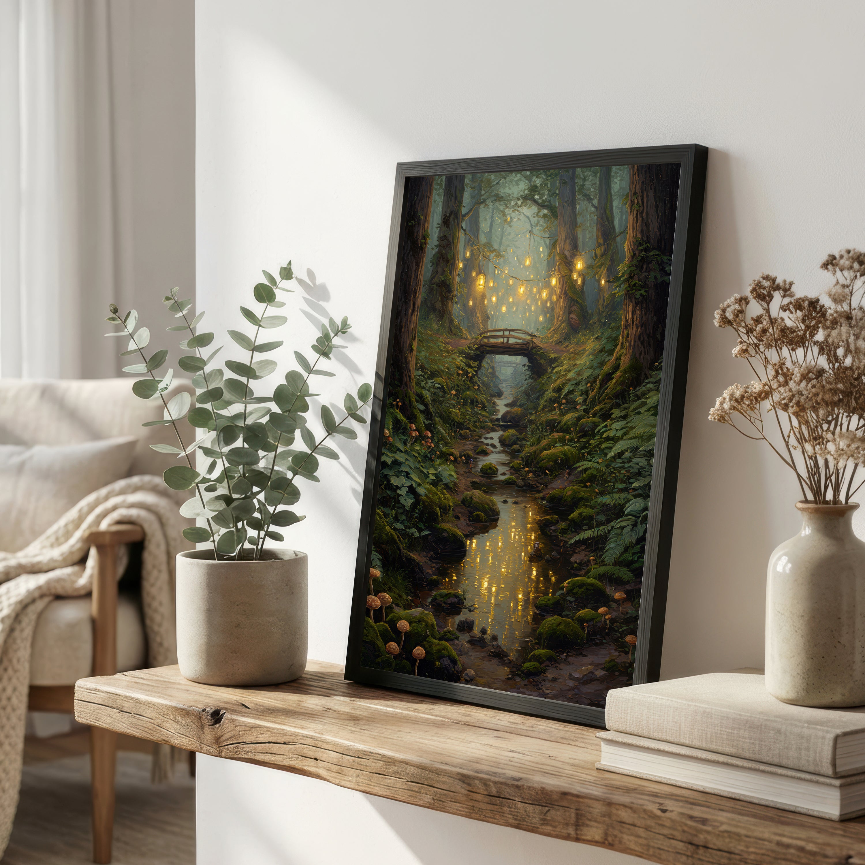 Enchanted Forest Lantern Art Print