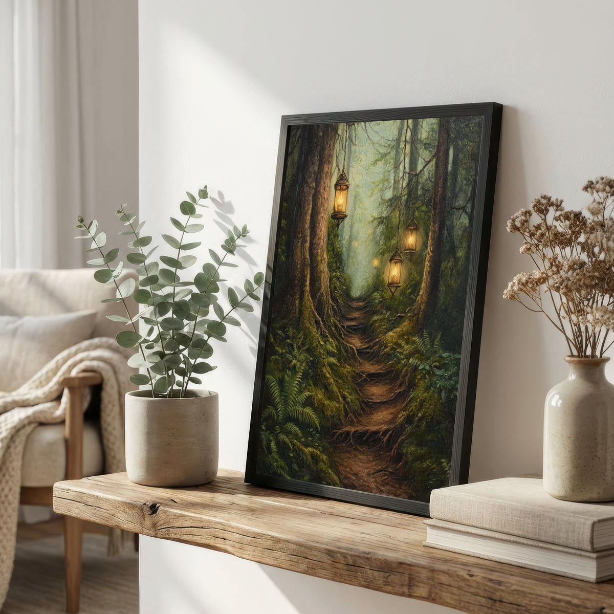 Enchanted Forest Lantern Art Print
