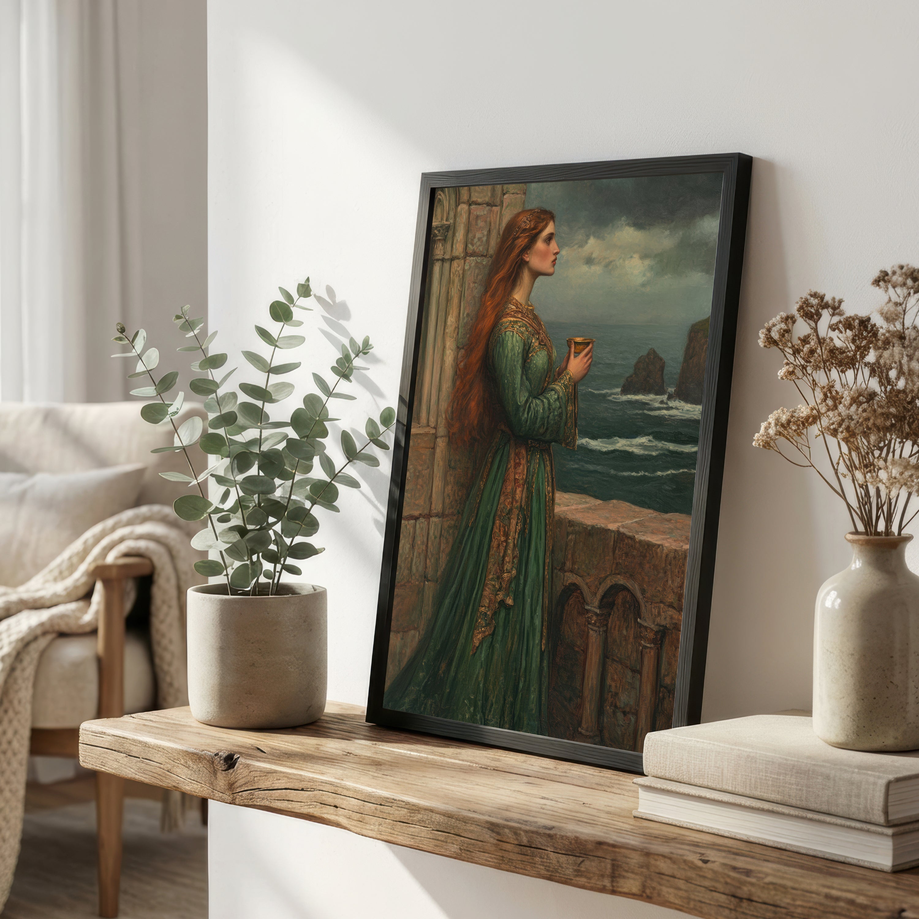 Medieval Woman by the Sea Art Print