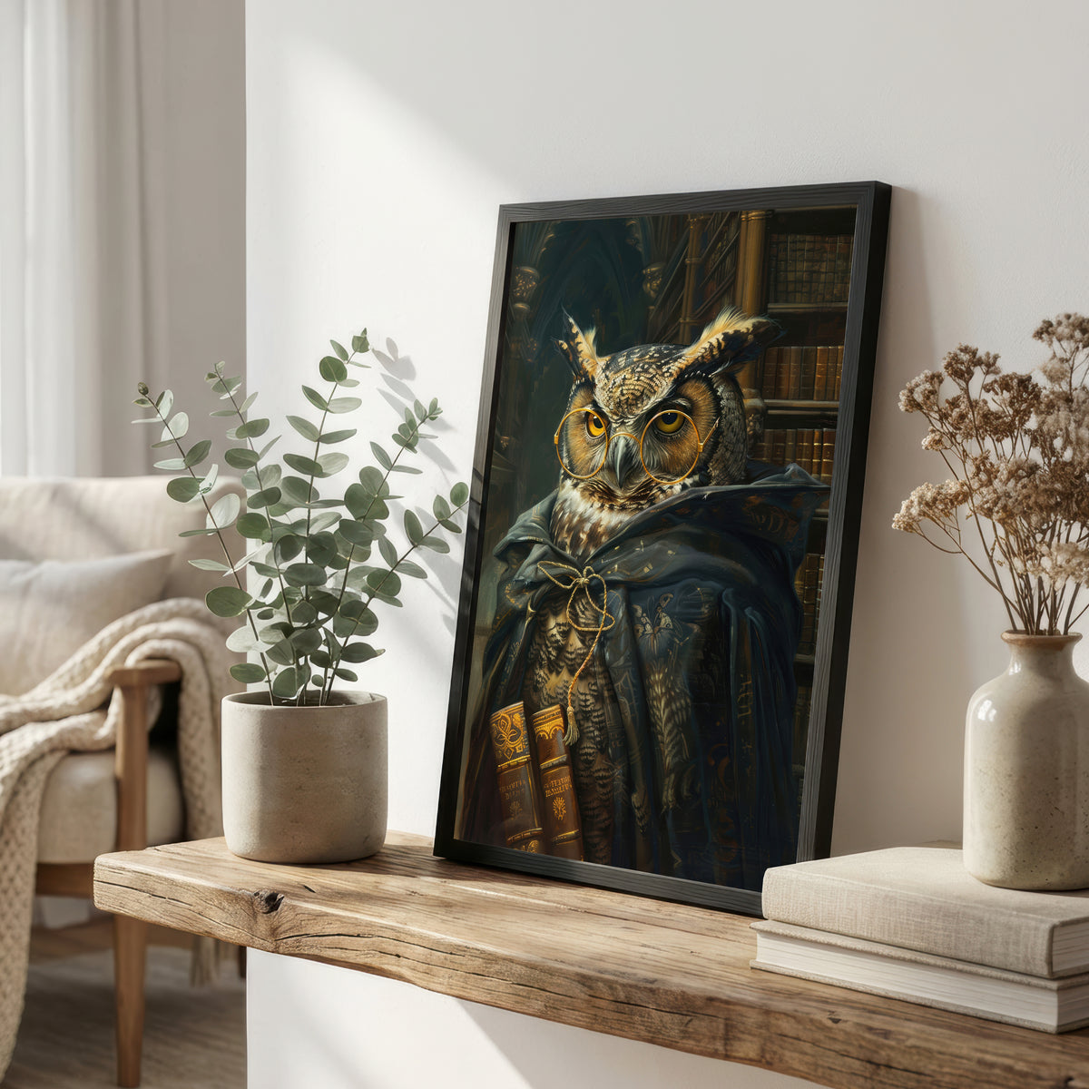 Wizard Owl Dark Academia Art Print
