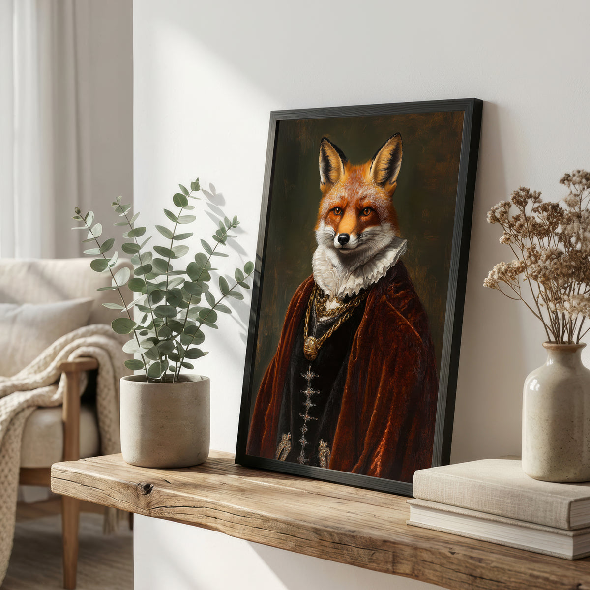 Aristocratic Fox Dark Academia Art Print