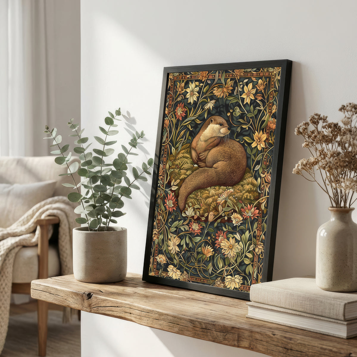 Otter William Morris Inspired Art Print
