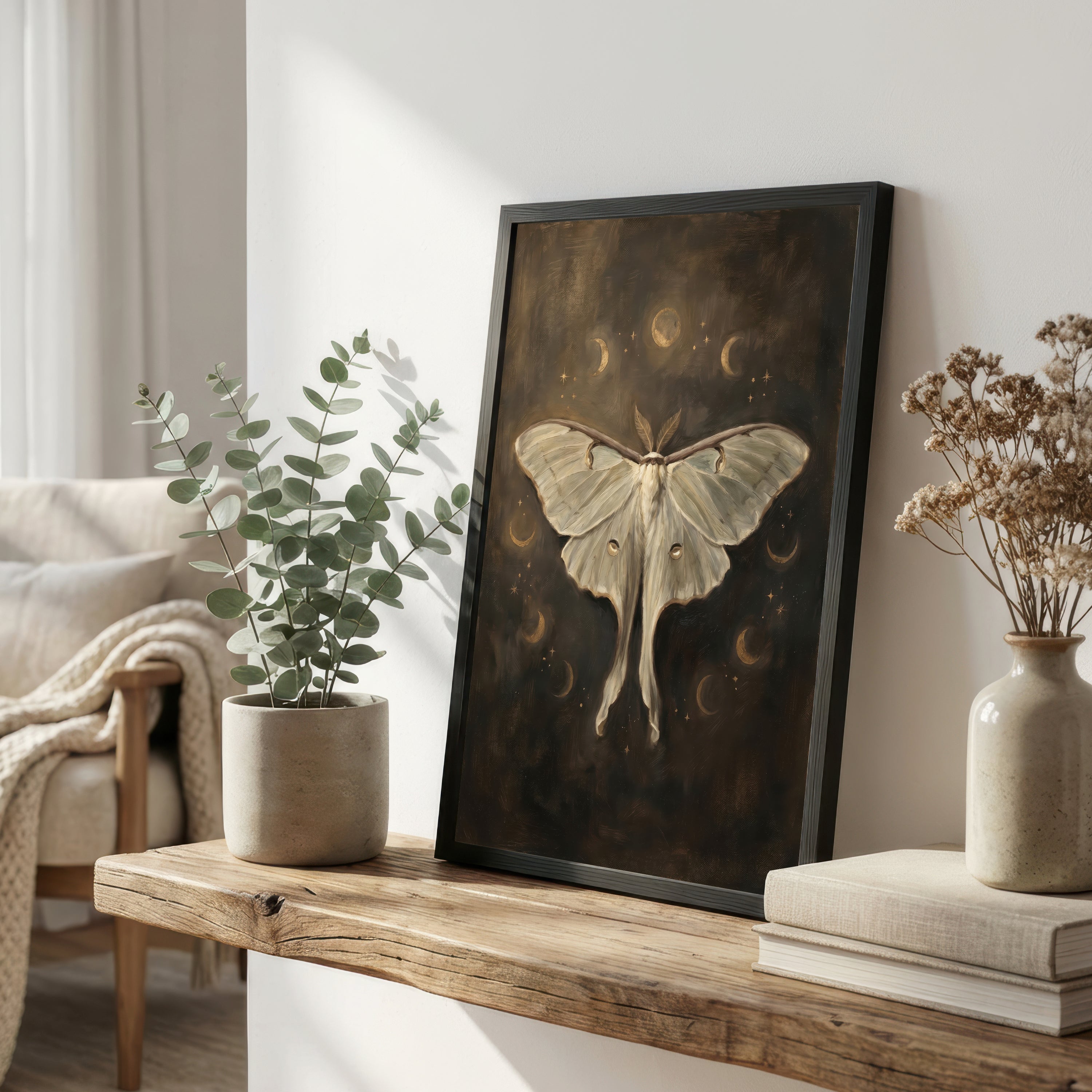 Celestial Moth Dark Academia Art Print