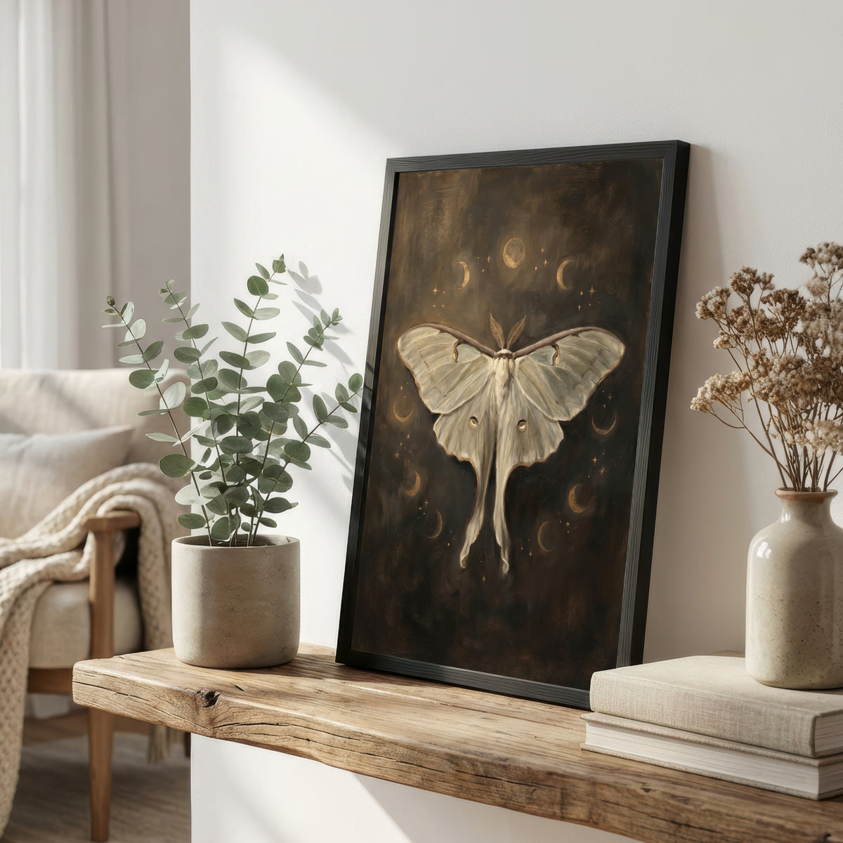 Celestial Moth Dark Academia Art Print