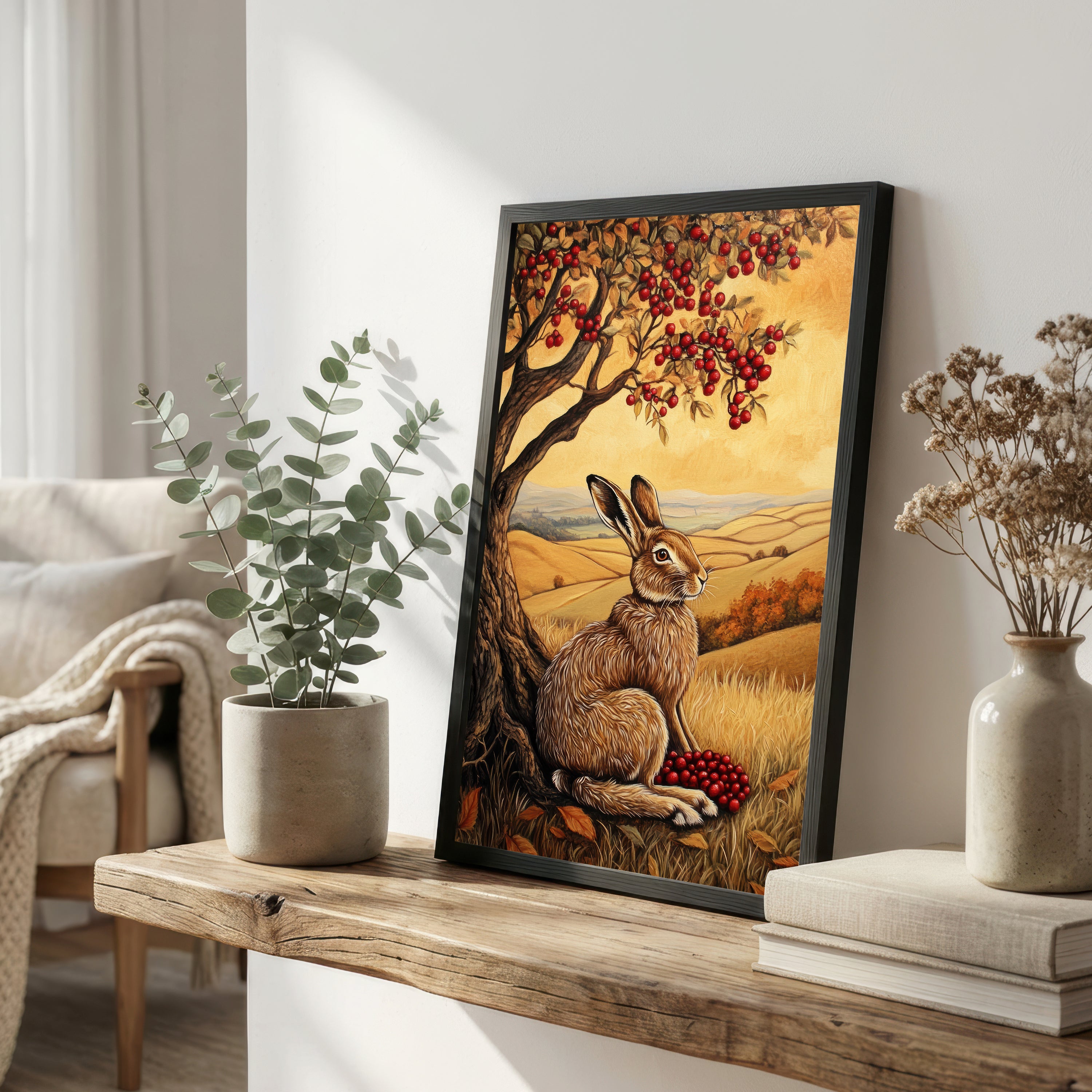 Woodland Hare Countryside Art Print