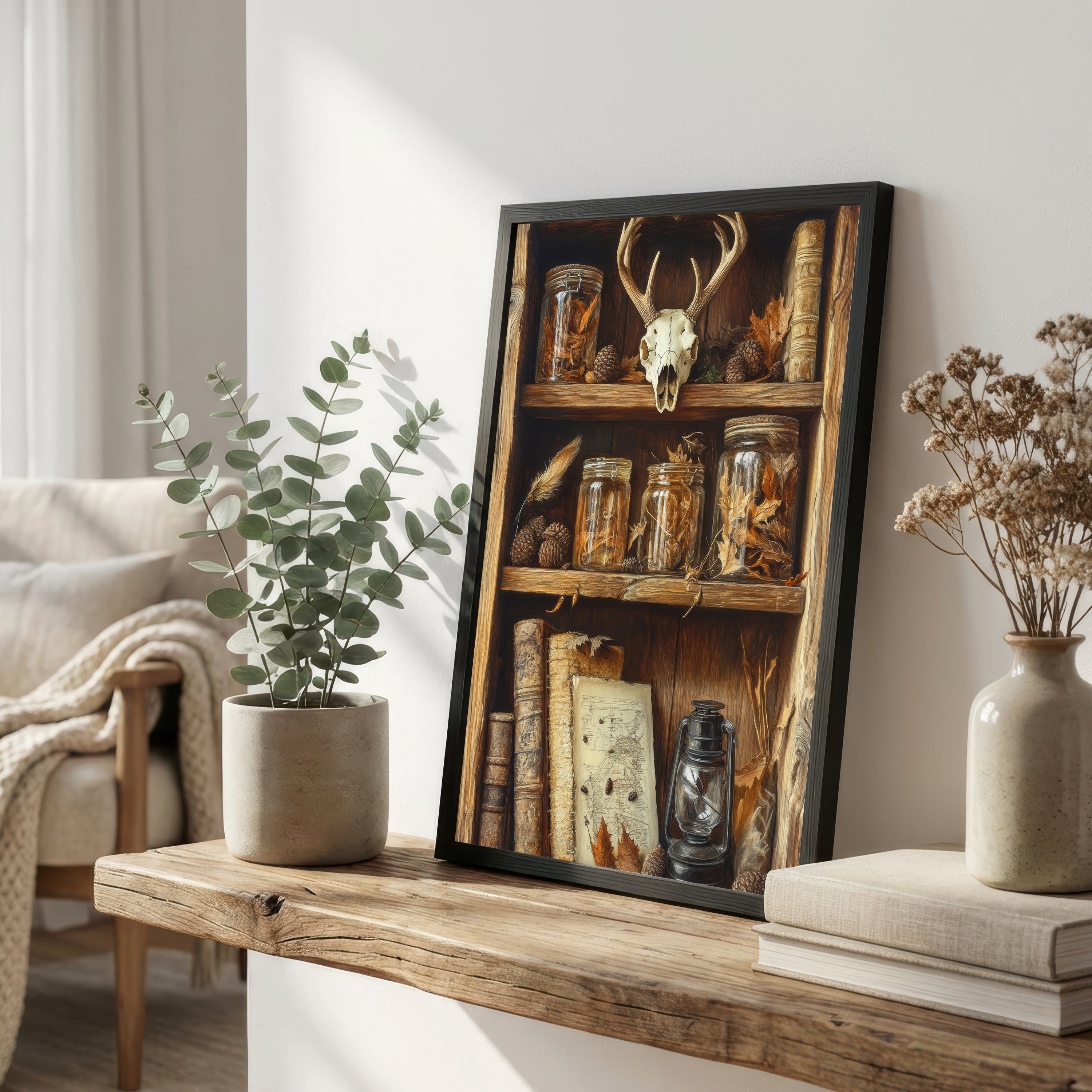 Deer Skull Dark Academia Art Print