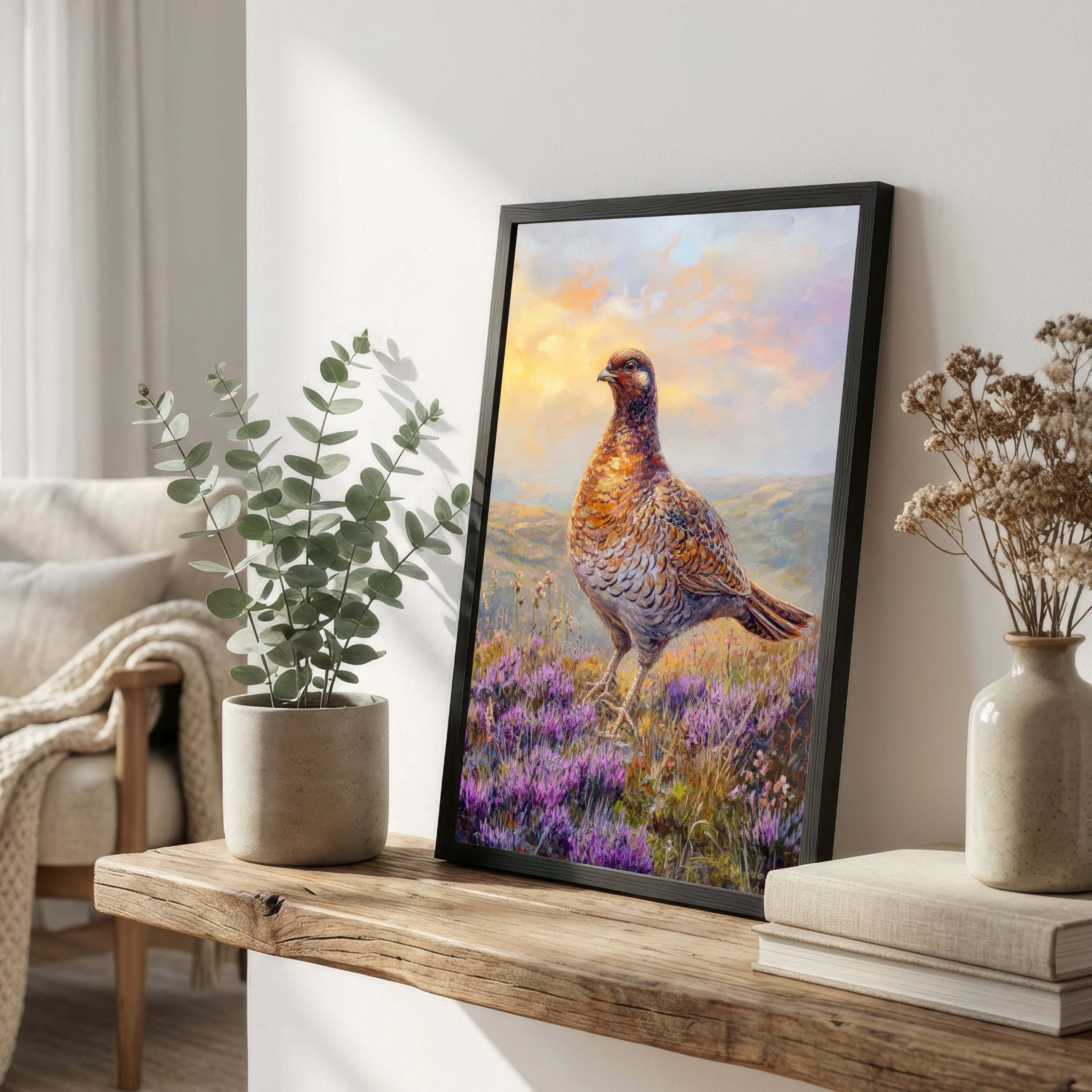 Grouse in Heather Art Print