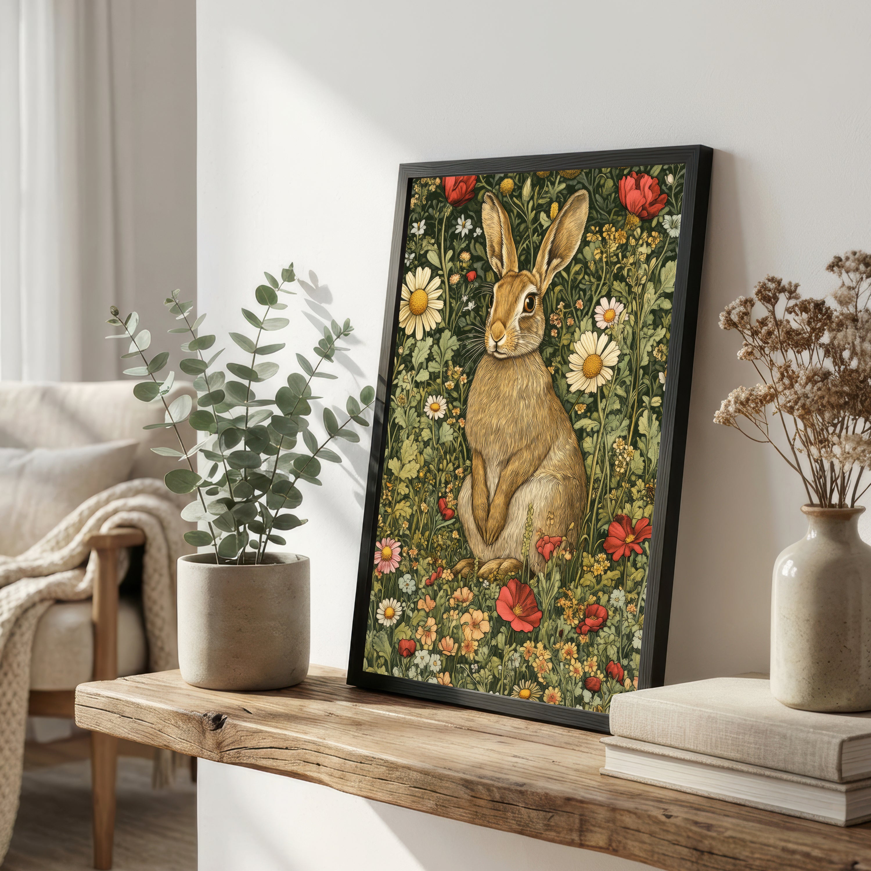 Floral Rabbit Art Print