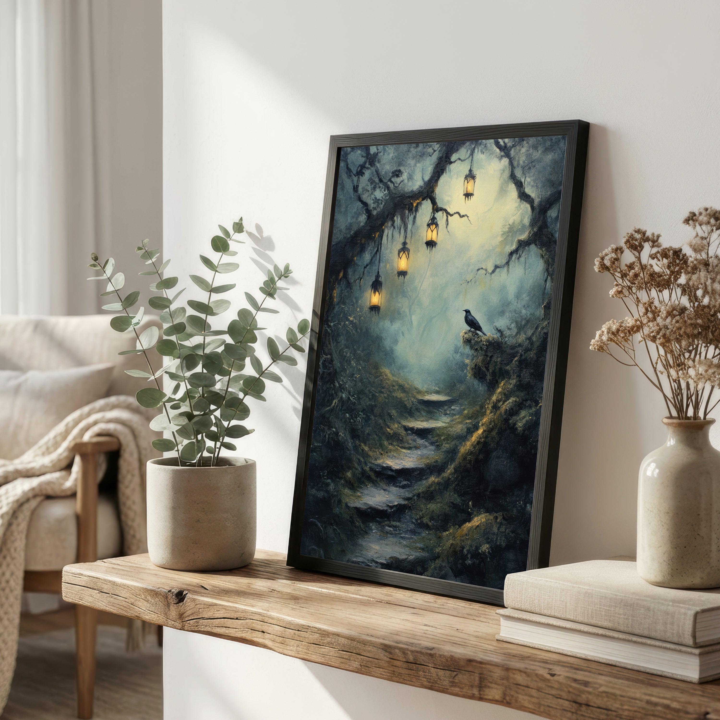 Enchanted Forest Raven Art Print